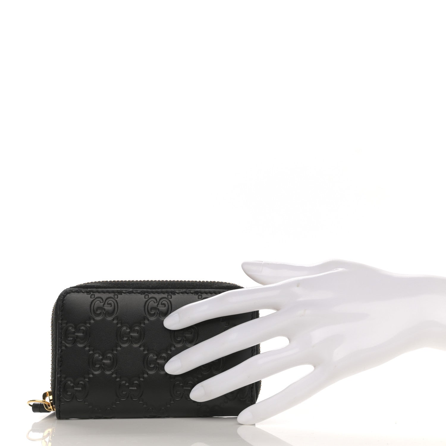 Gucci Guccissima Zip Around Card Case Black 2 of 8