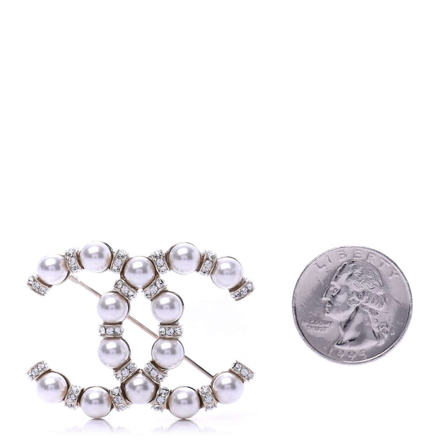 Pearl Crystal Nefertiti CC Brooch Gold
