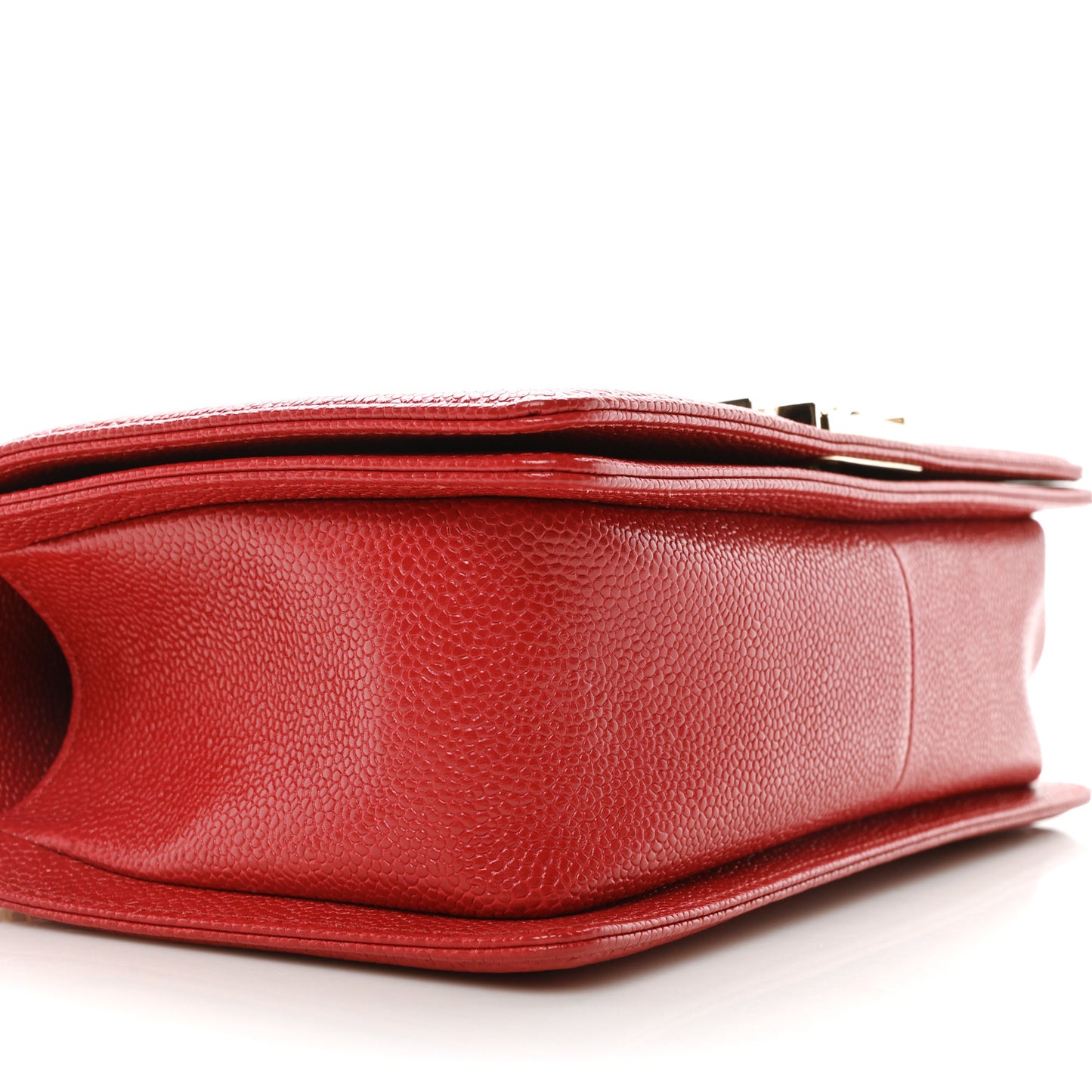 Caviar Quilted Medium Boy Flap Red