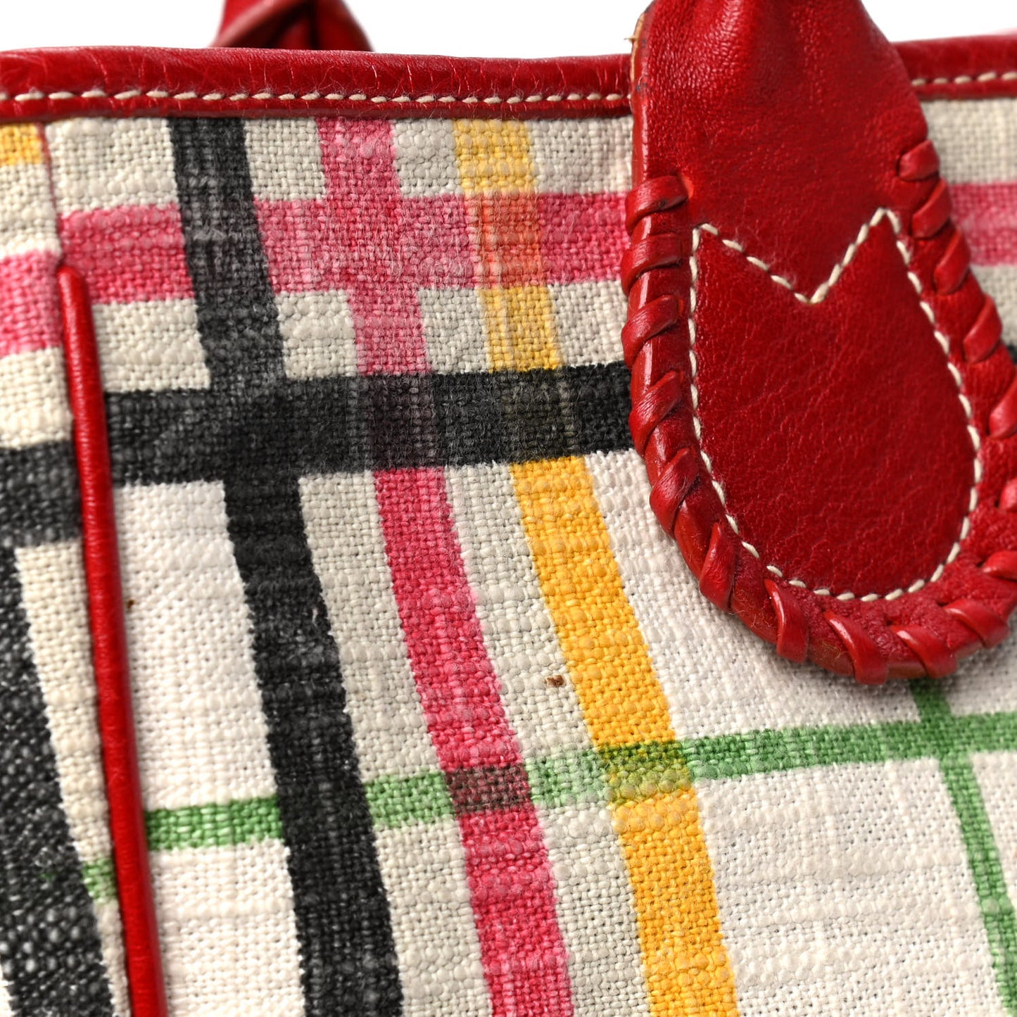 Canvas Check Tote Multicolor
