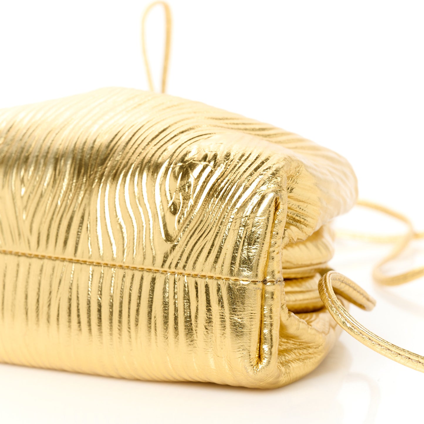 Metallic Bark Calfskin The Mini Pouch Gold