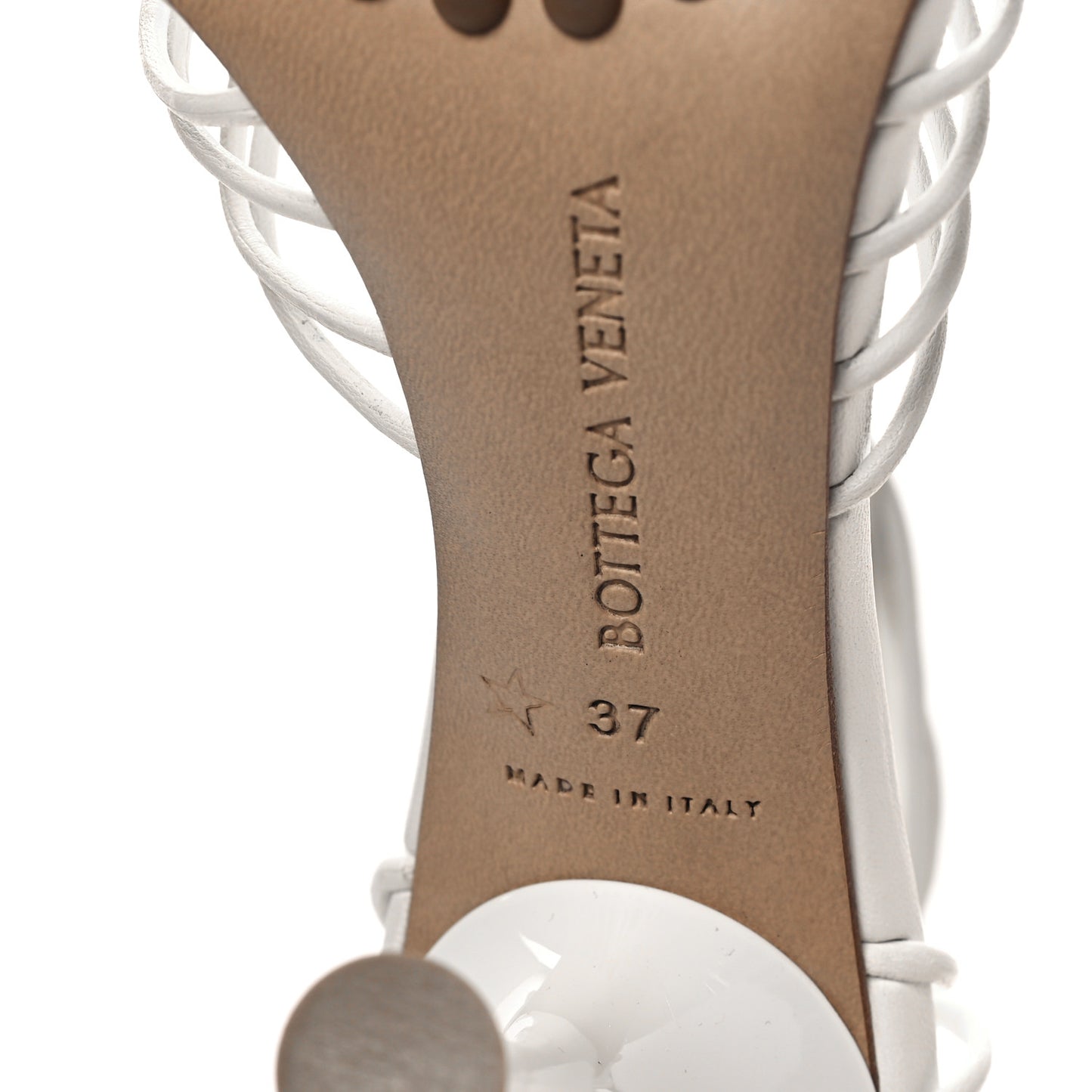 Nappa Dot Ankle Tie Sandals 37 White