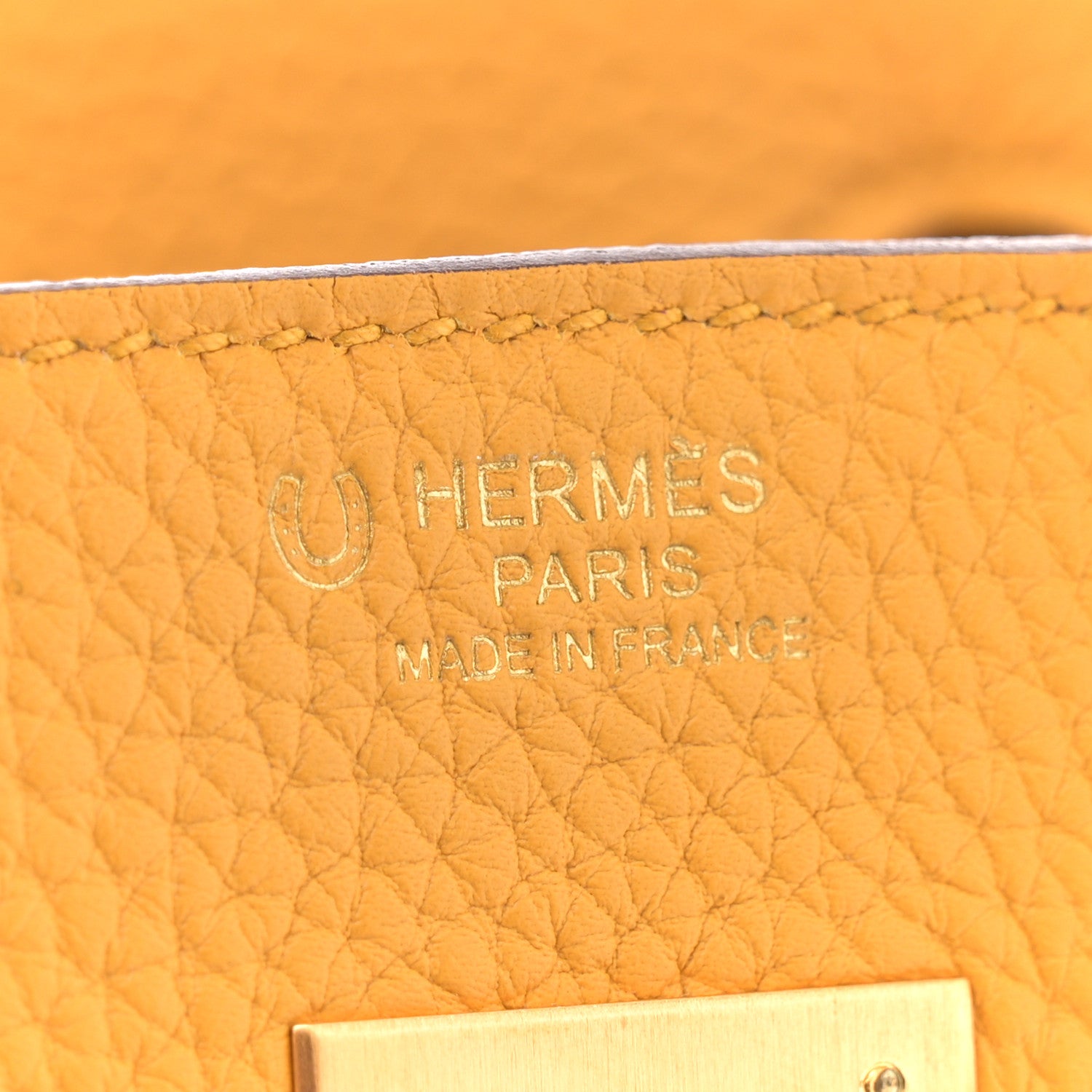 Hermes Togo Horseshoe Birkin 30 Jaune Ambre Rubis 6 of 11