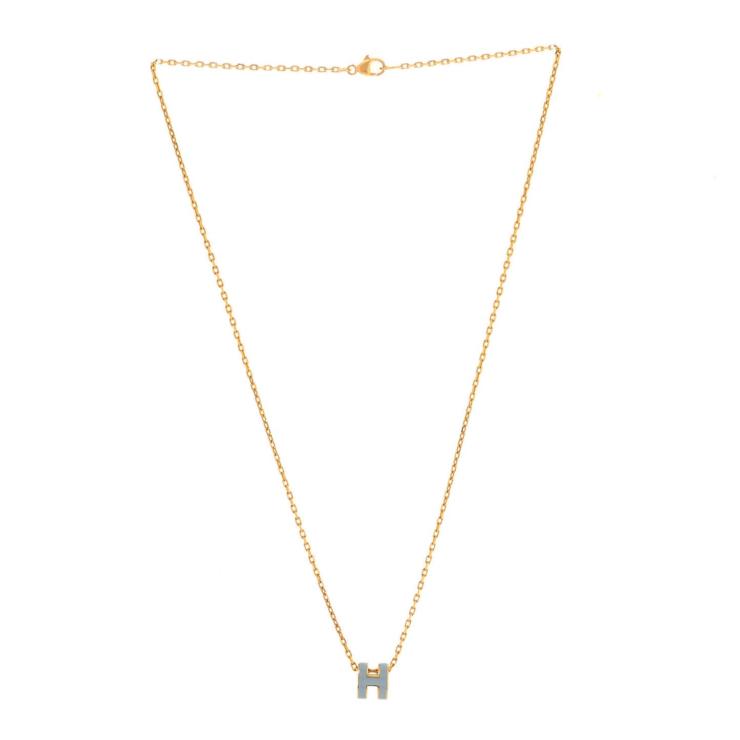 Lacquered Gold Mini Pop H Pendant Necklace Celeste