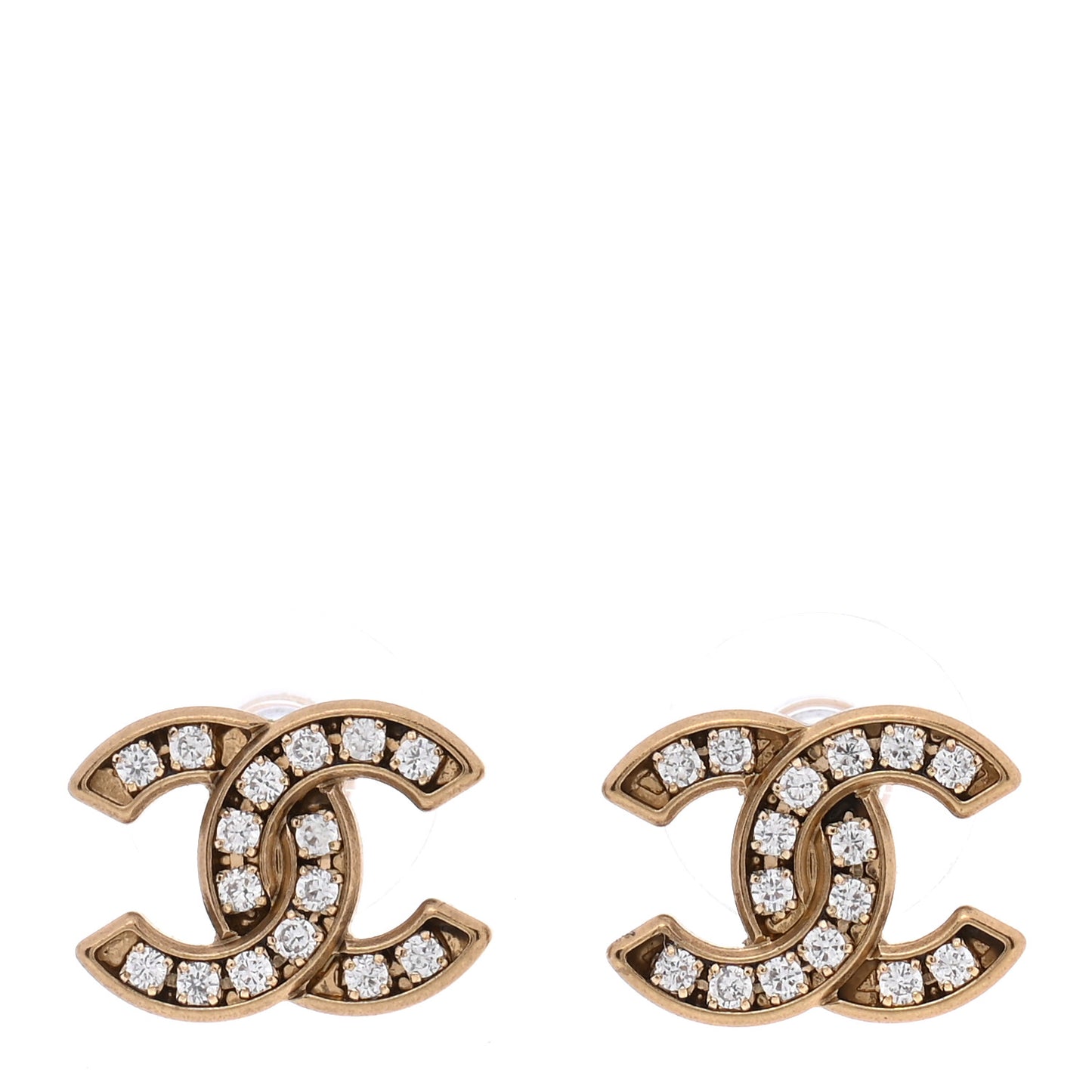 Crystal CC Earrings Gold