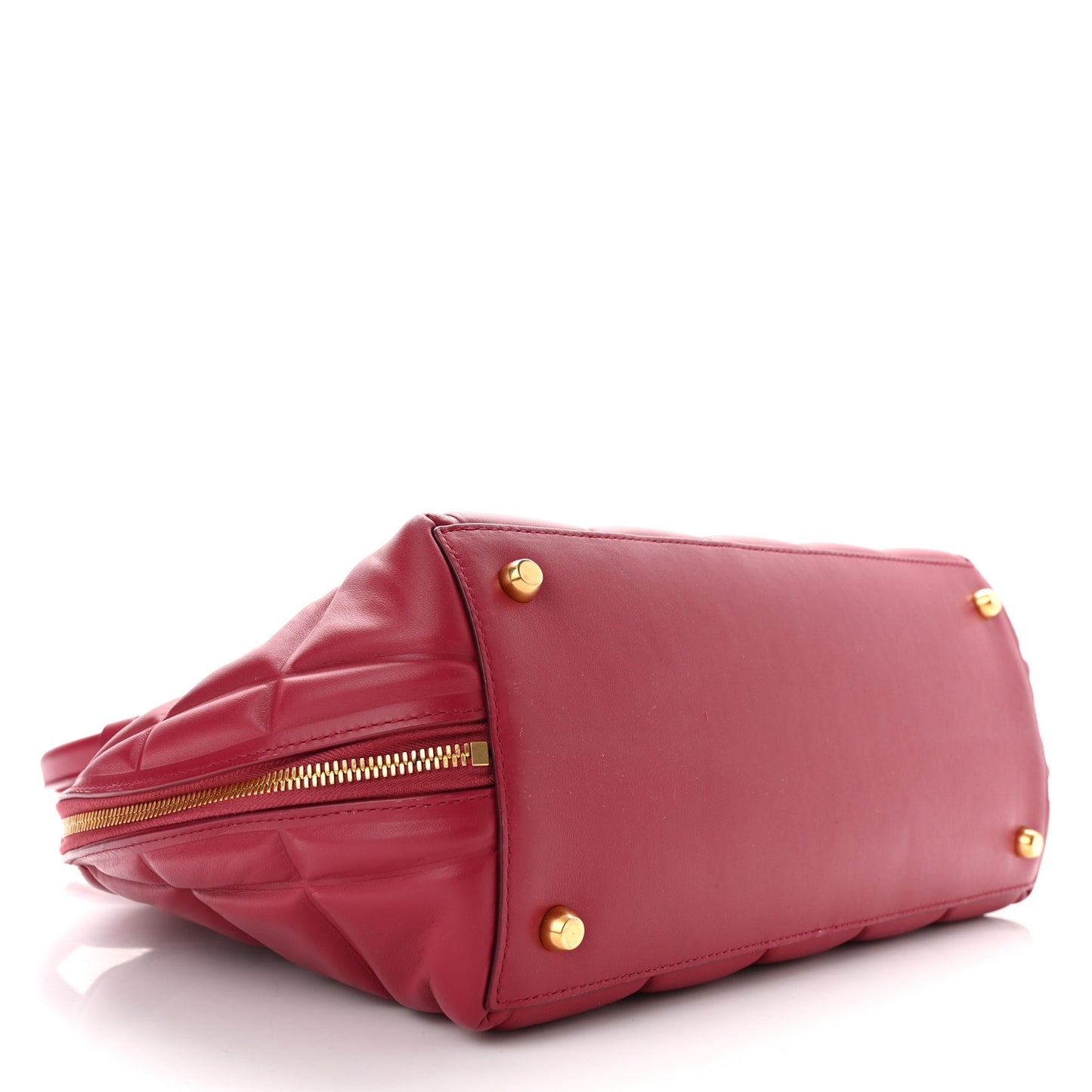 Butter Calfskin Padded Swoop Amaranto