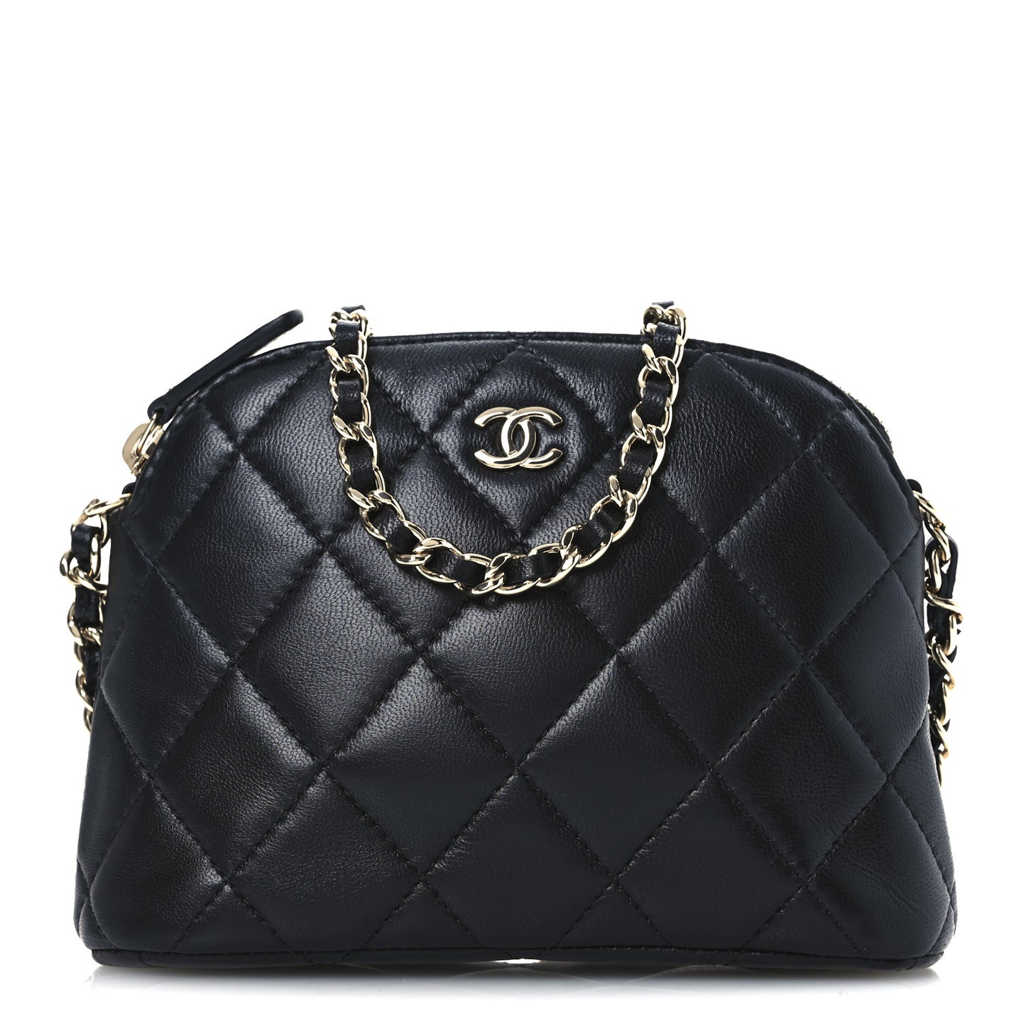 Lambskin Quilted Classic Clutch With Chain Black