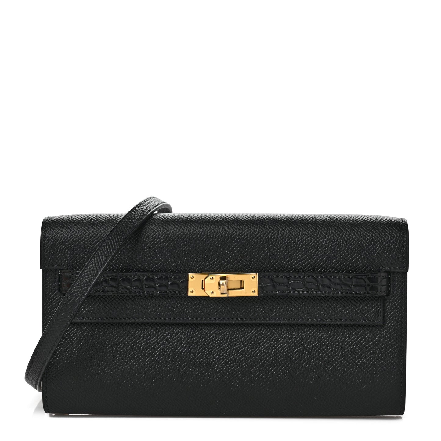 Epsom Matte Alligator Touch Kelly Wallet To Go Black