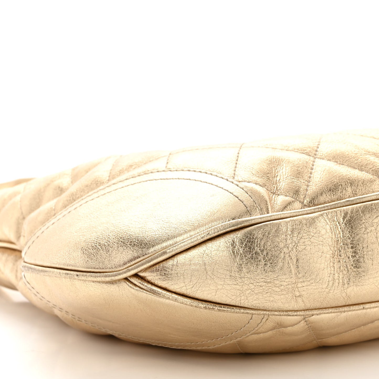Metallic Calfskin Quilted Hoxton Hobo Gold