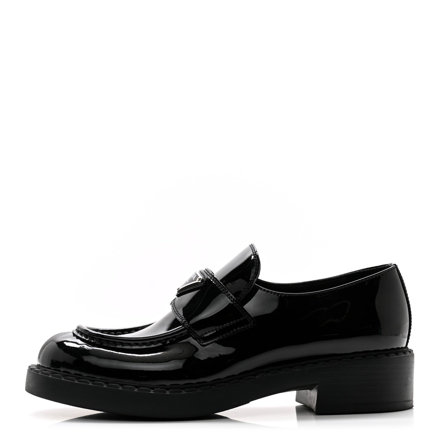 Vernice Triangle 50mm Loafers 38.5 Black