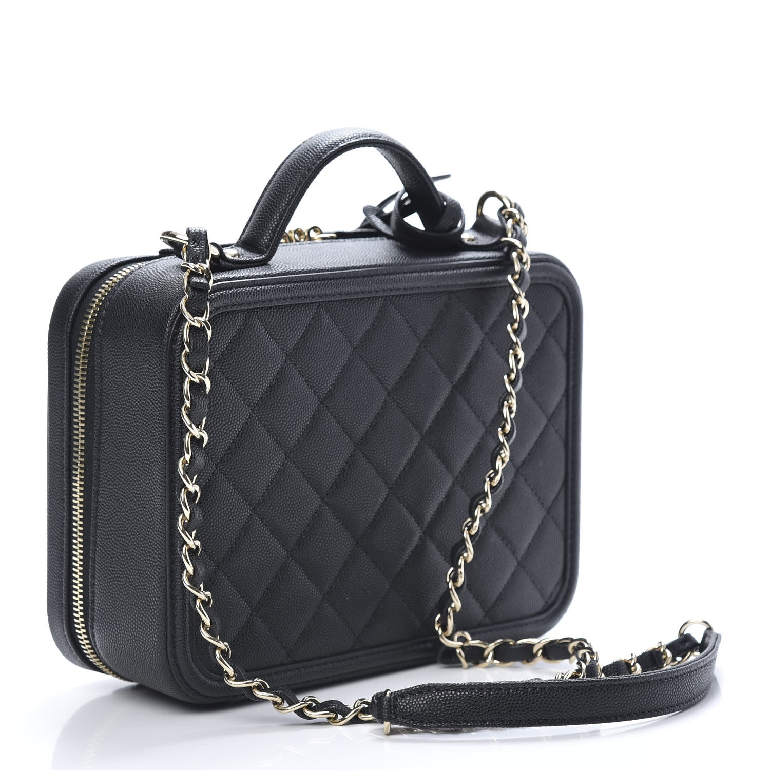 Chanel Caviar Quilted Medium CC Filigree Vanity Case Black 3 of 11