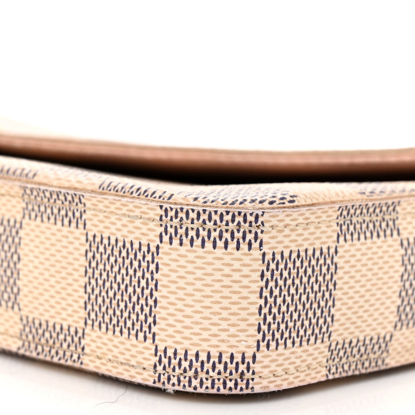 Damier Azur Pochette Felicie Chain Wallet Rose Ballerine