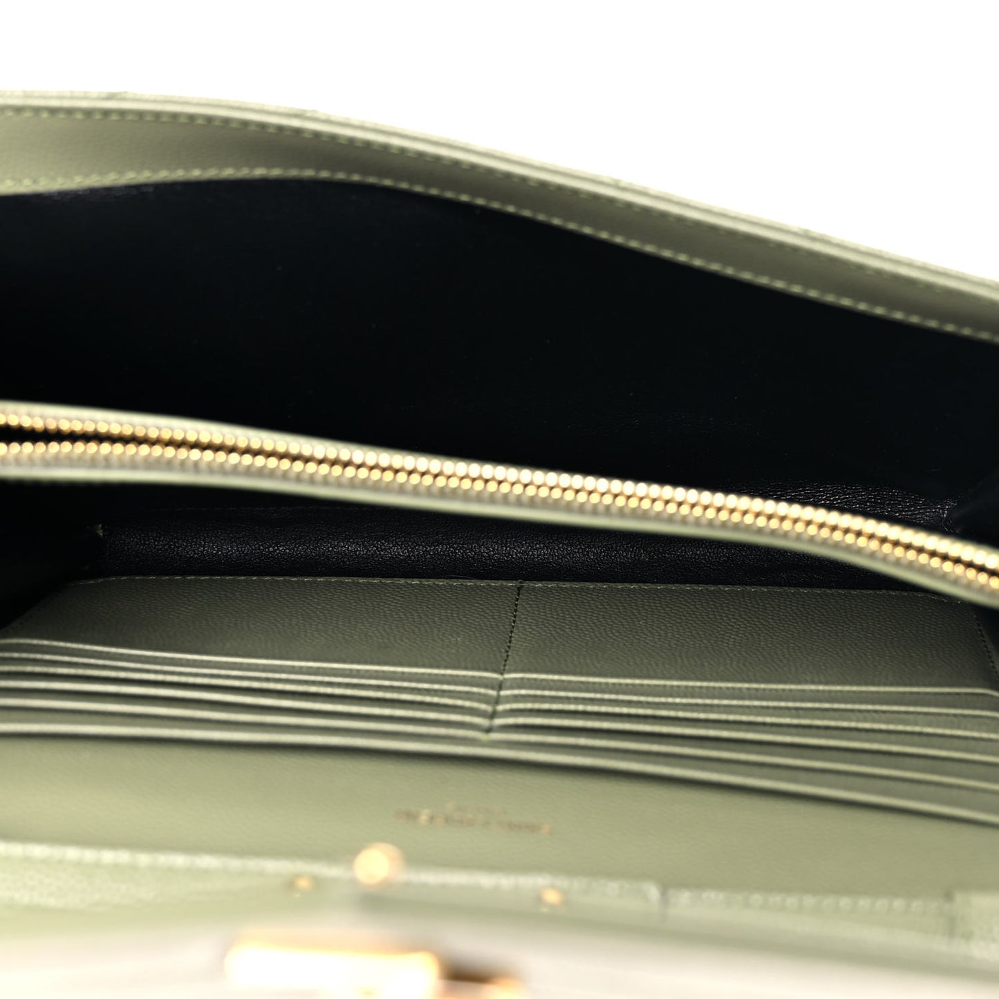 Grain De Poudre Matelasse Chevron Monogram Chain Wallet Pistachio