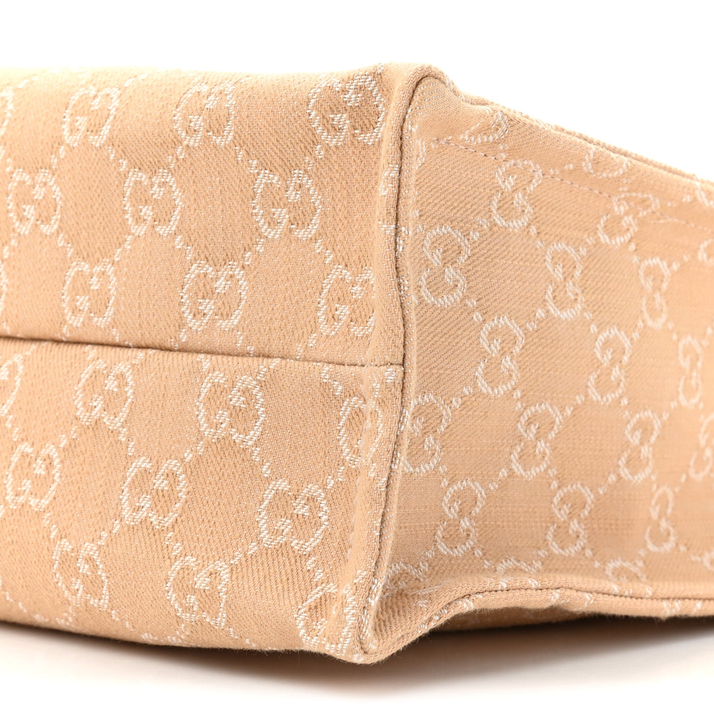 Denim Ophidia GG Monogram Tote Medium Light Beige