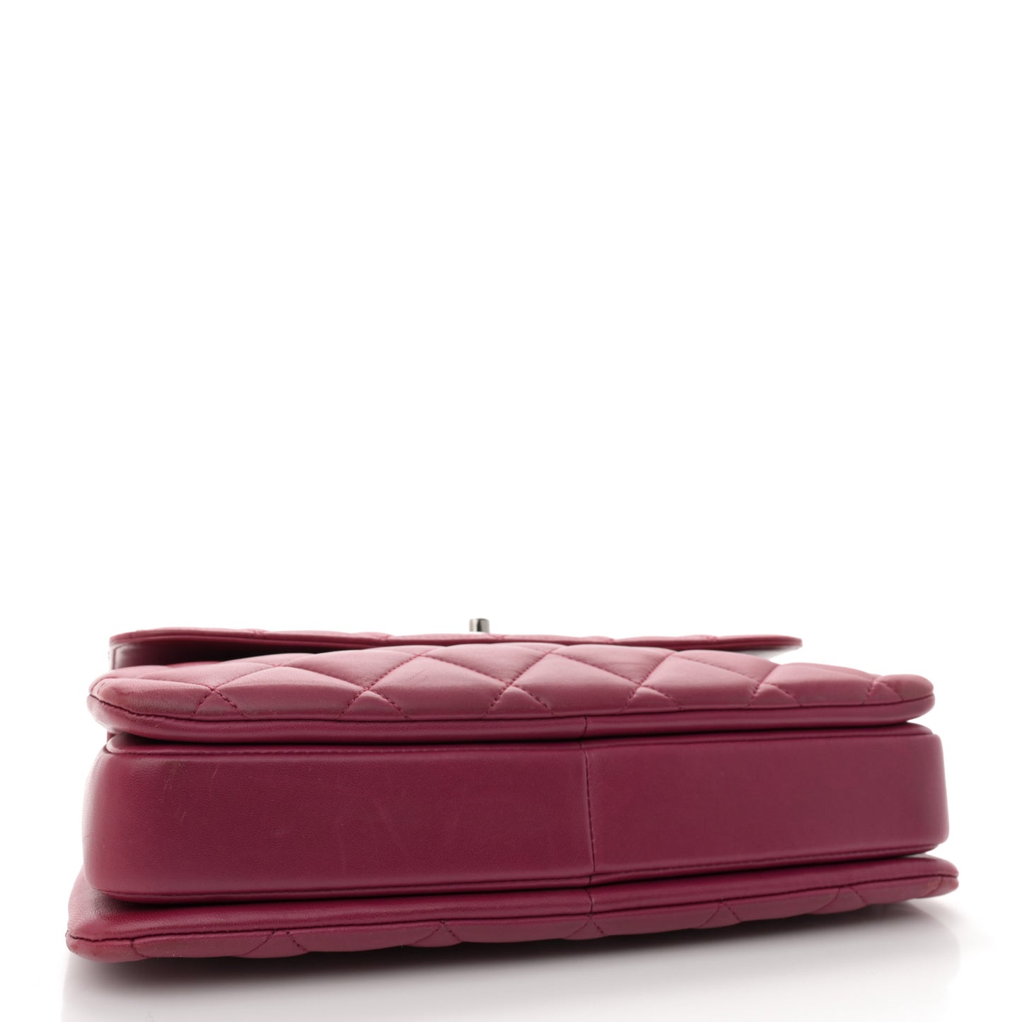 Lambskin Quilted Medium Trendy CC Flap Dual Handle Bag Dark Pink