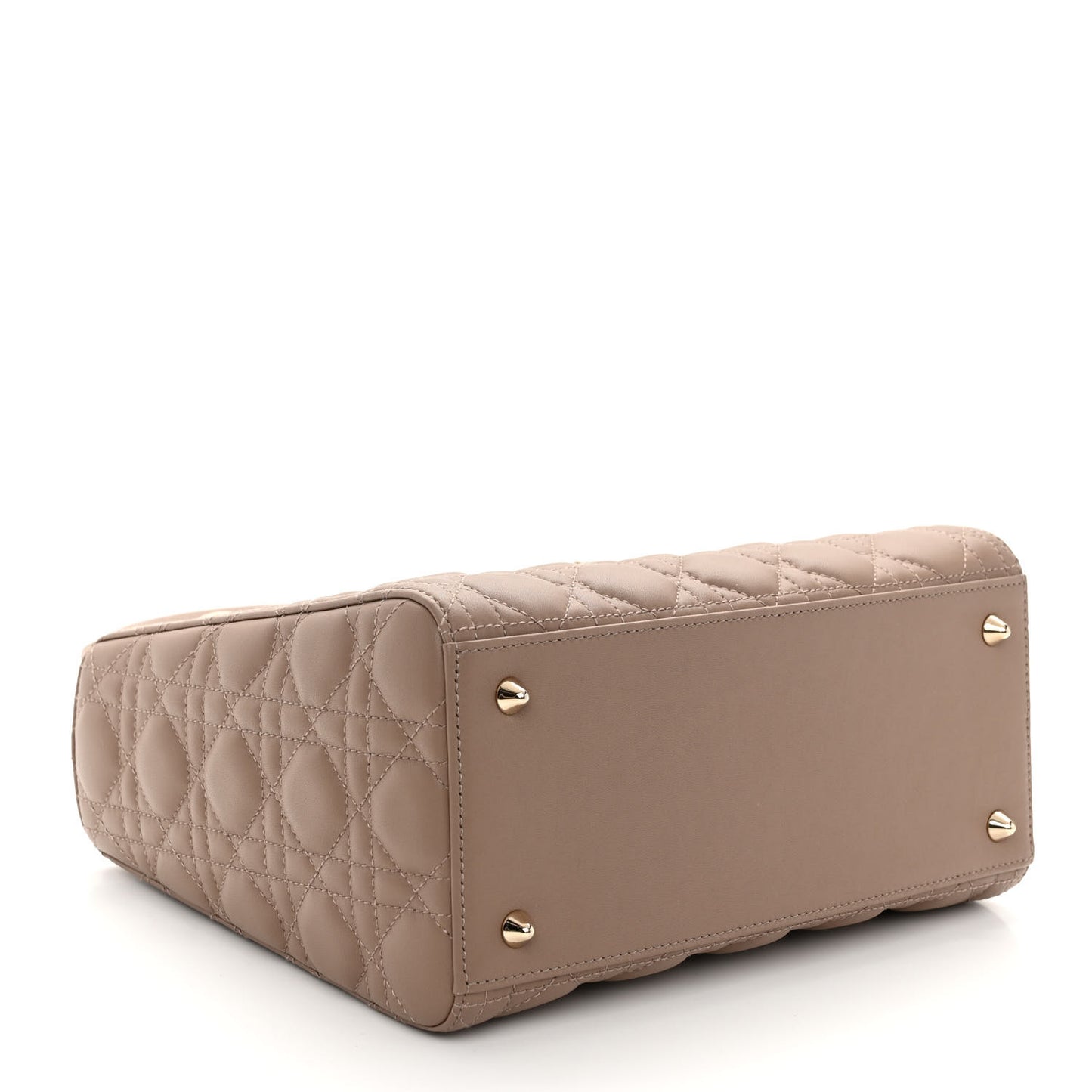Lambskin Cannage Medium Lady Dior Warm Taupe