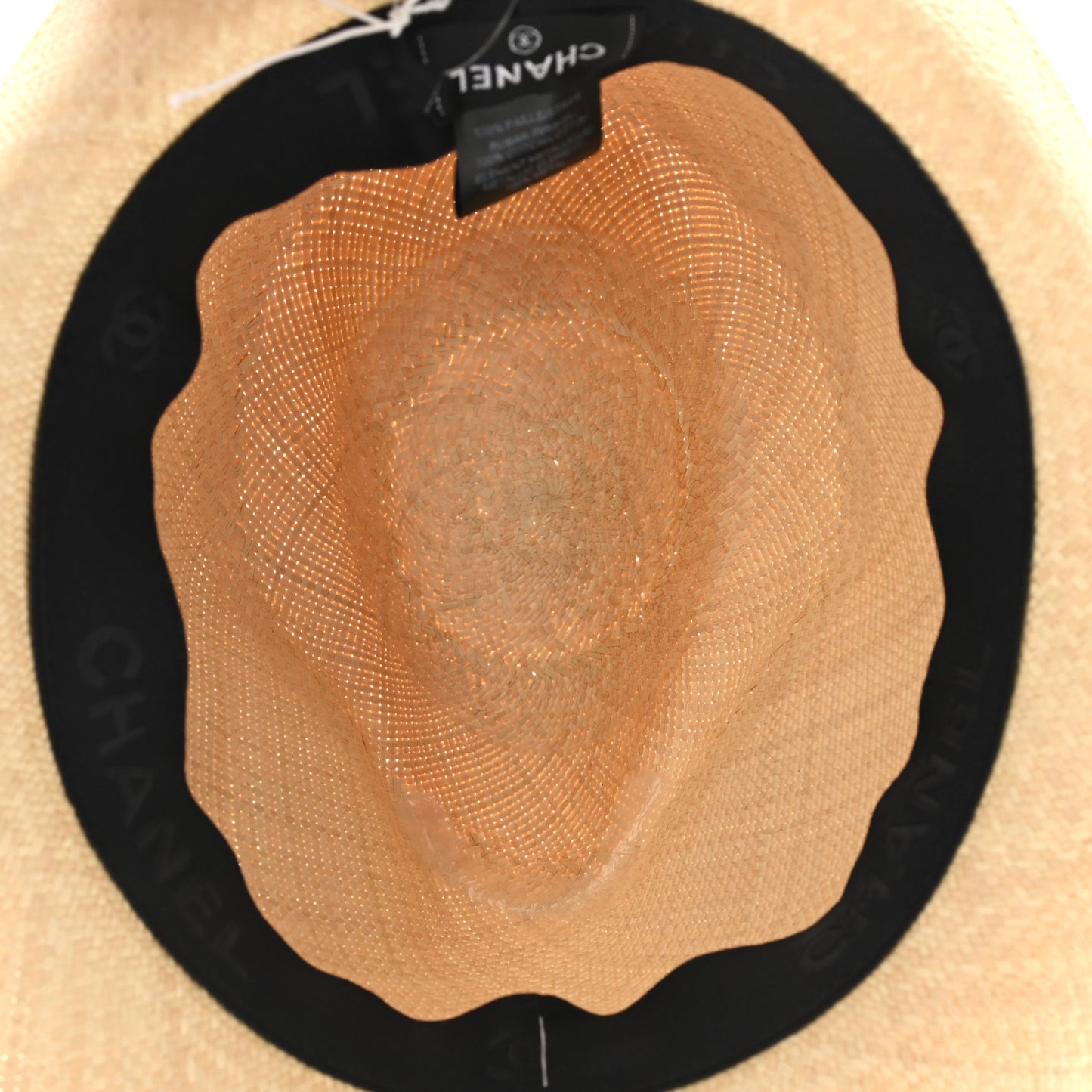 Straw CC Fedora Hat M Beige