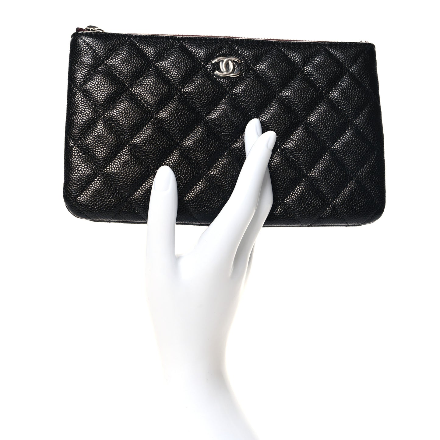 Caviar Quilted Cosmetic Case Black