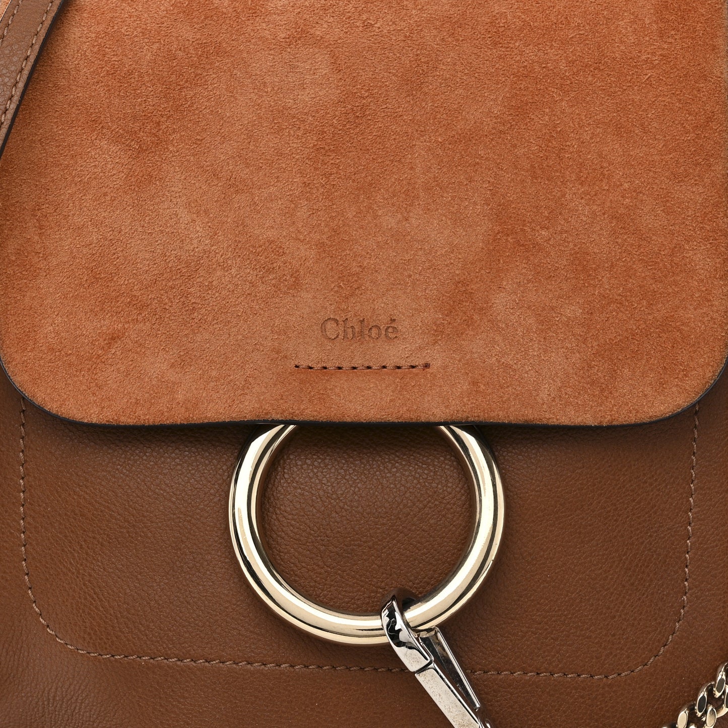 Suede Calfskin Medium Faye Backpack Tan