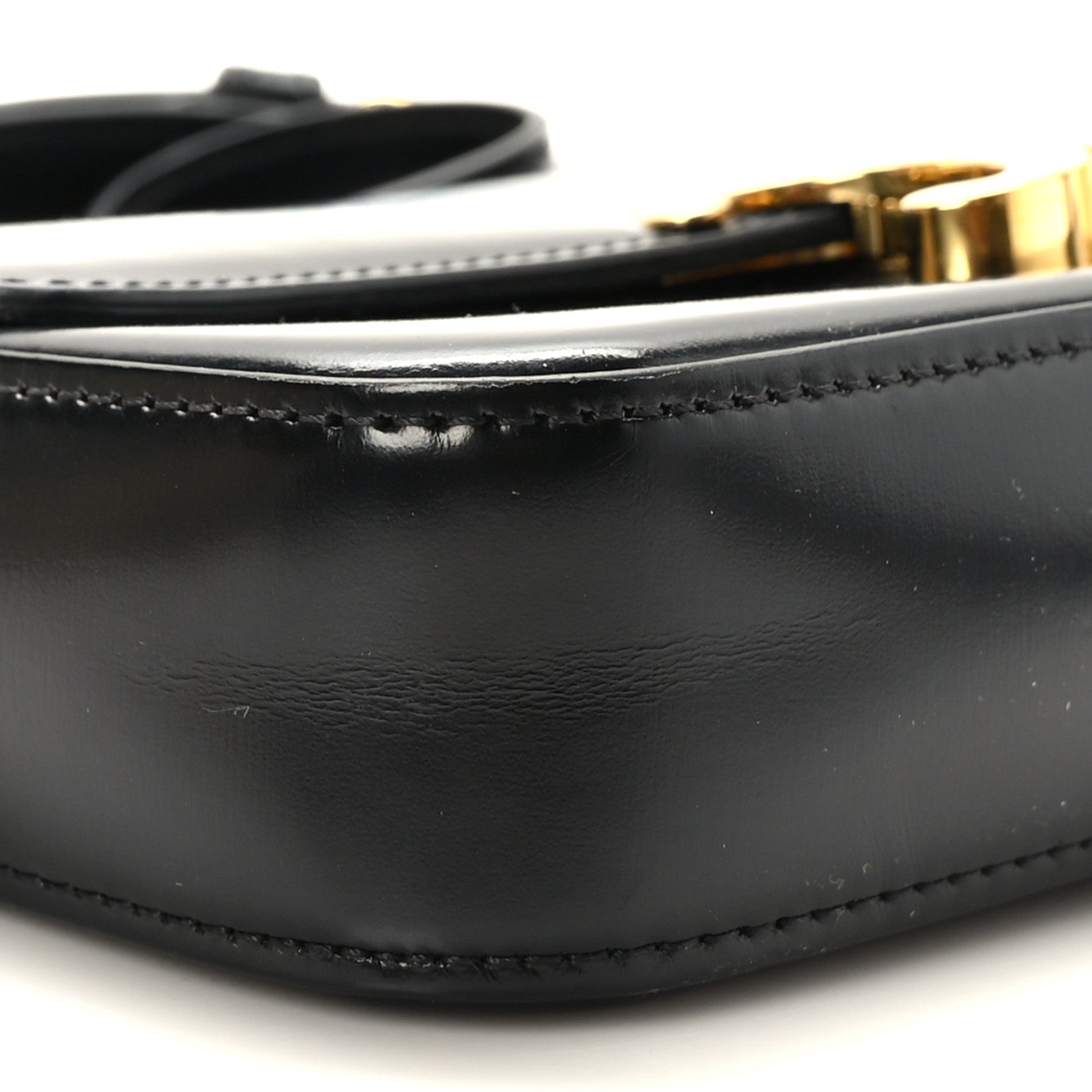 Celine Shiny Calfskin Triomphe Shoulder Bag Black 8 of 9