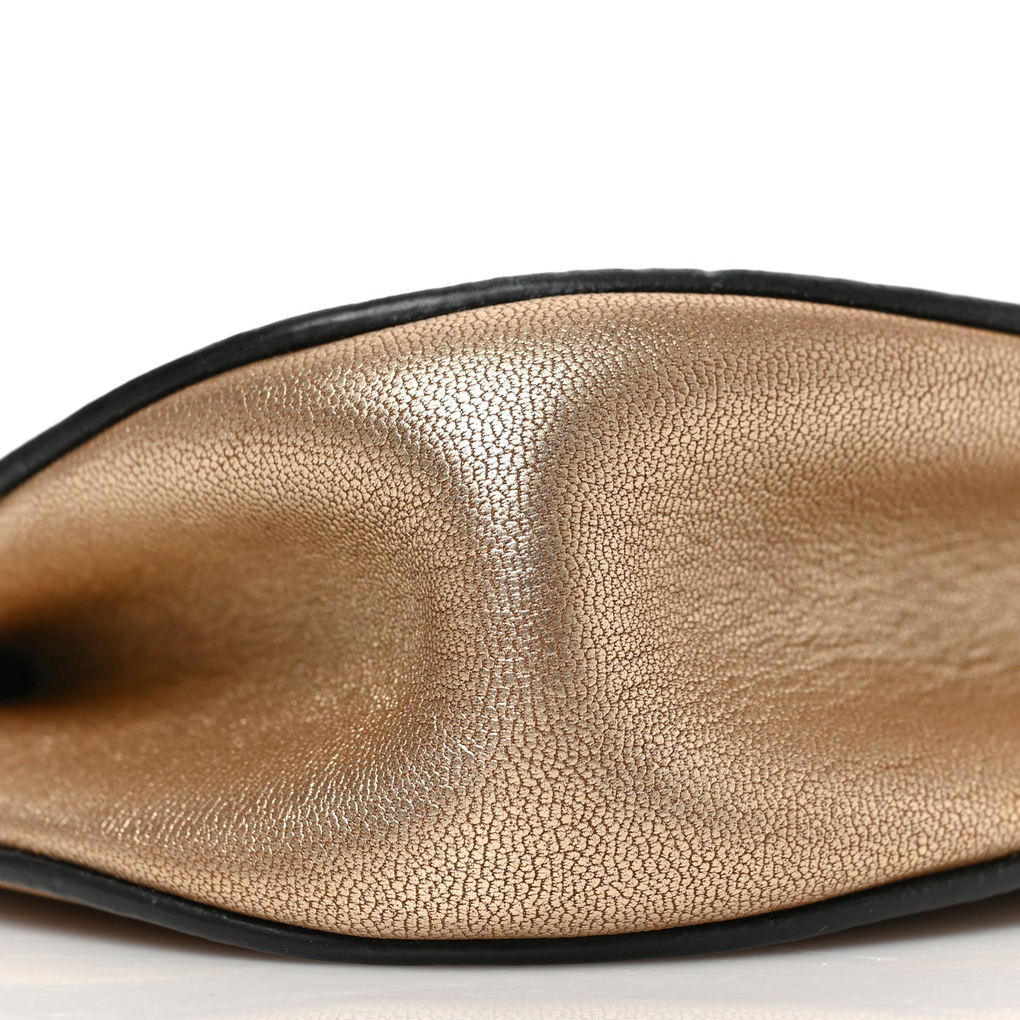 Metallic Grained Goatskin Nano Drew Shoulder Bag Abstract Gold