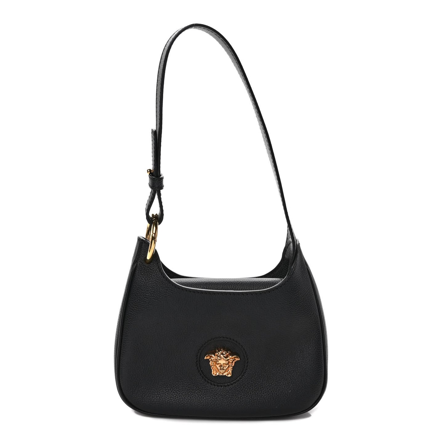 Calfskin La Medusa Small Hobo Crossbody Black