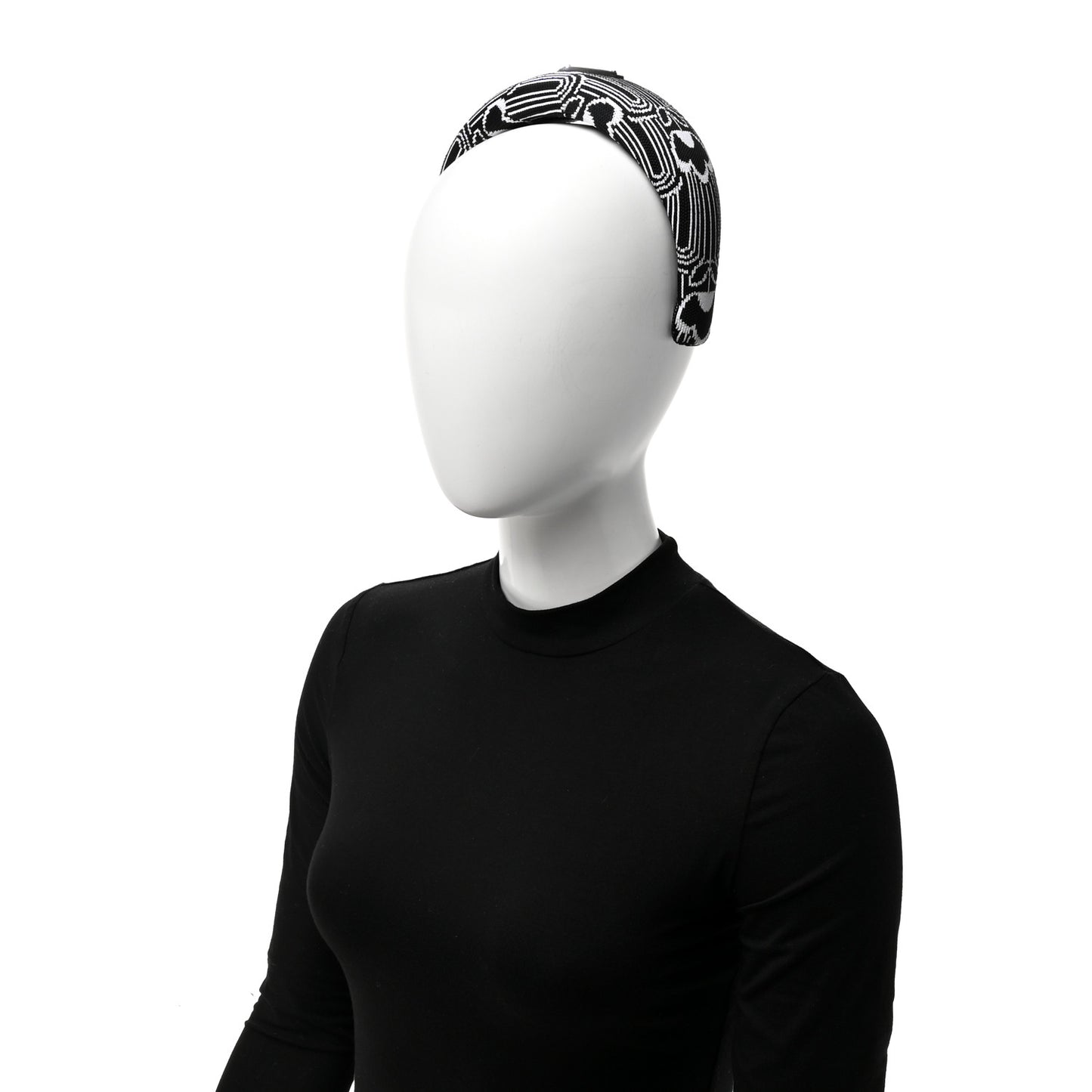 Maglia Jacquard Metal Triangle Logo Headband Black White