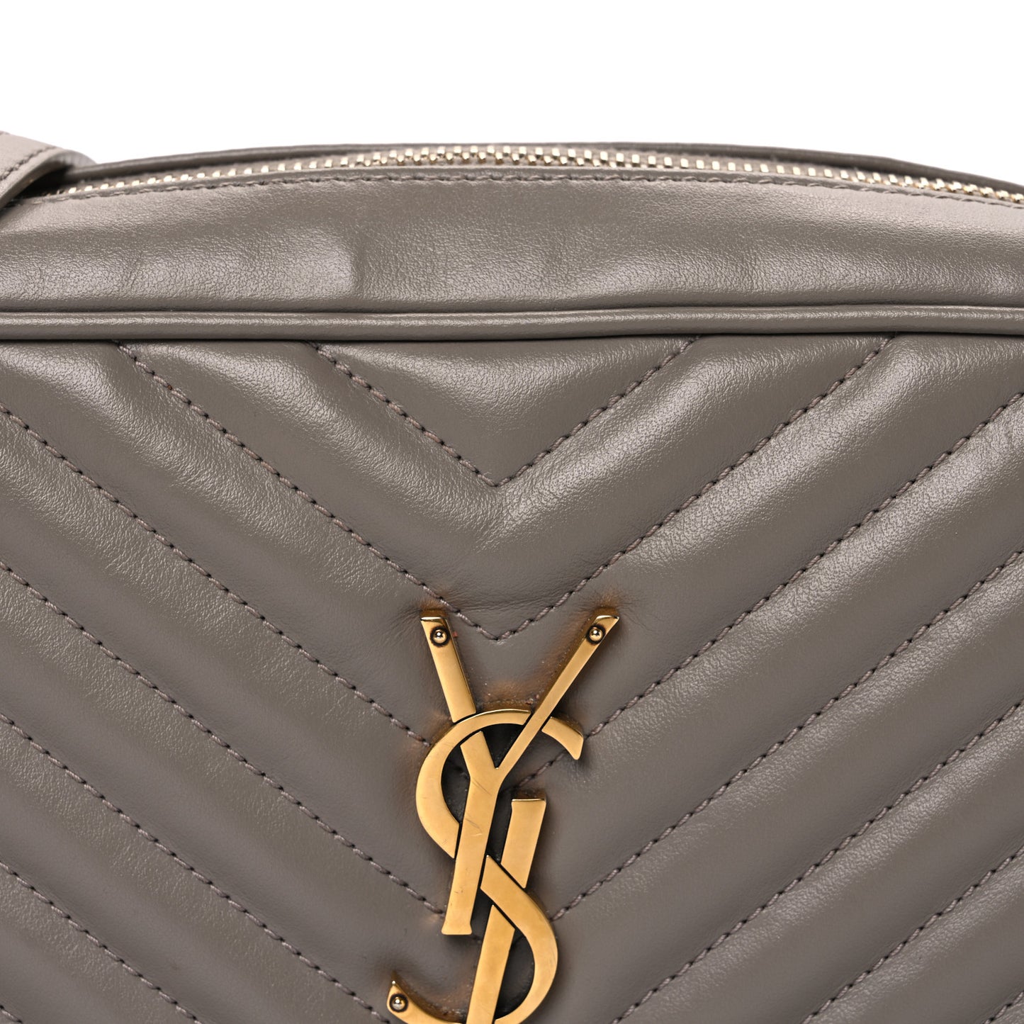 Calfskin Matelasse Monogram Lou Camera Bag Greyish Brown
