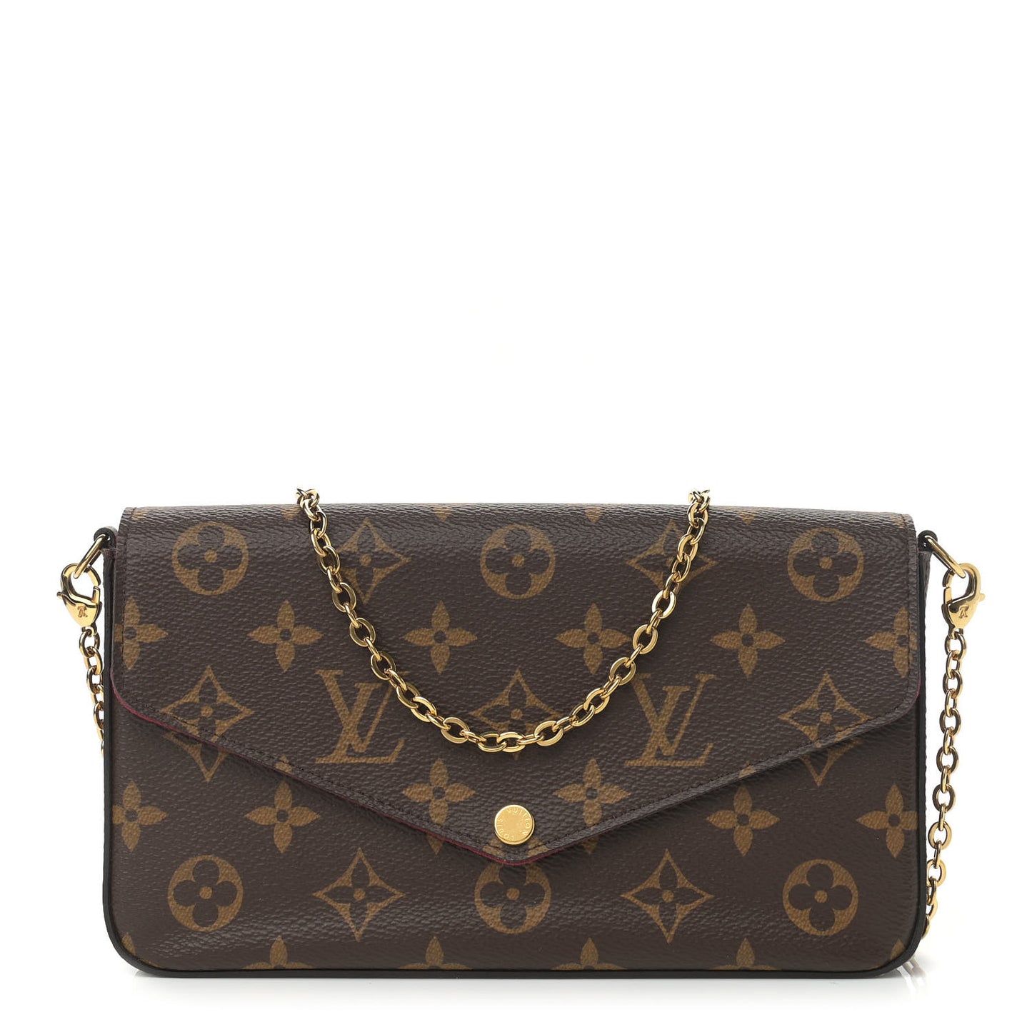 Monogram Pochette Felicie Chain Wallet Fuchsia