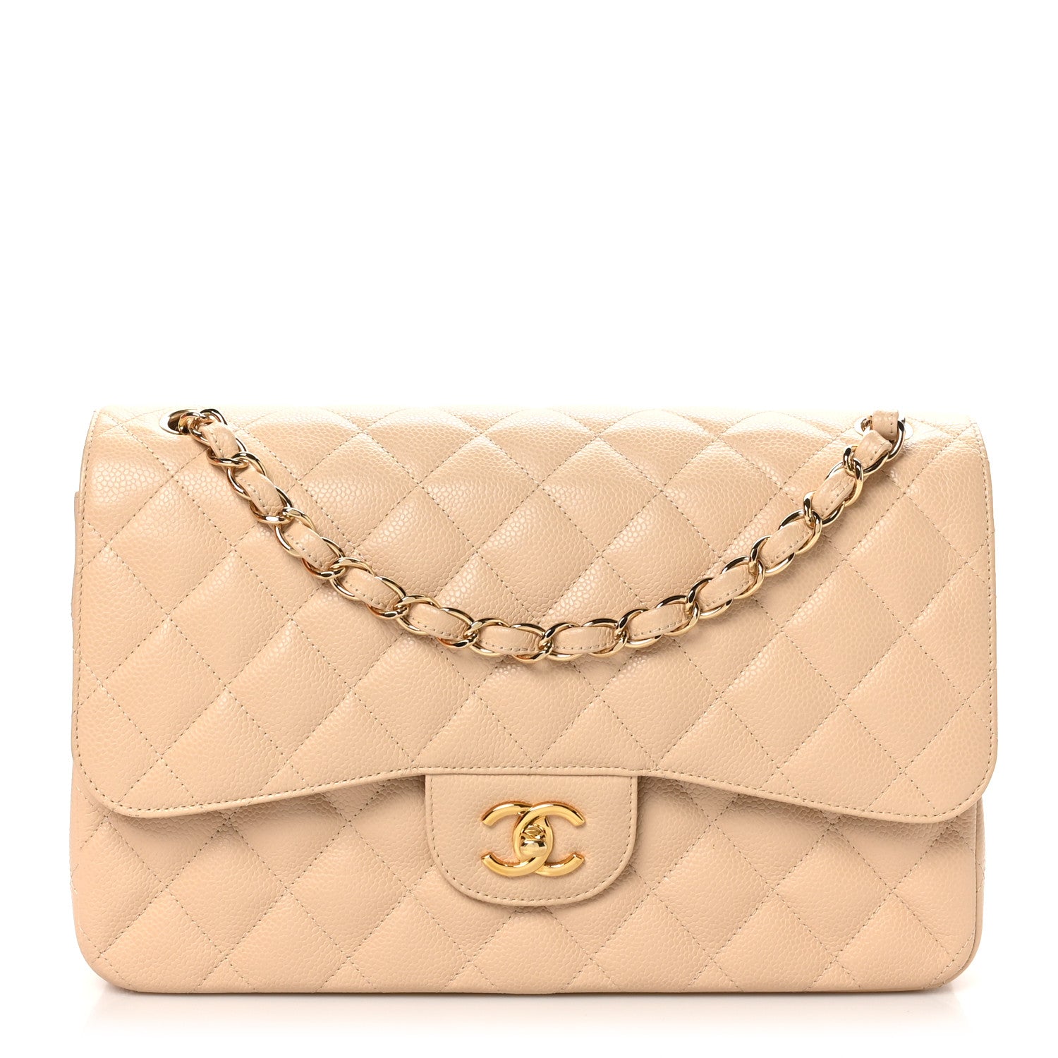 Chanel Caviar Quilted Jumbo Double Flap Beige Clair 1 of 11