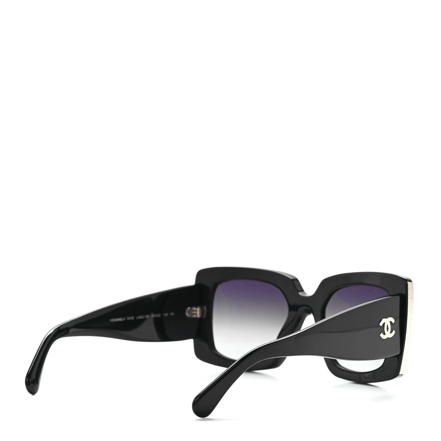 Chanel Acetate Rectangle Sunglasses 5435 Black 4 of 8