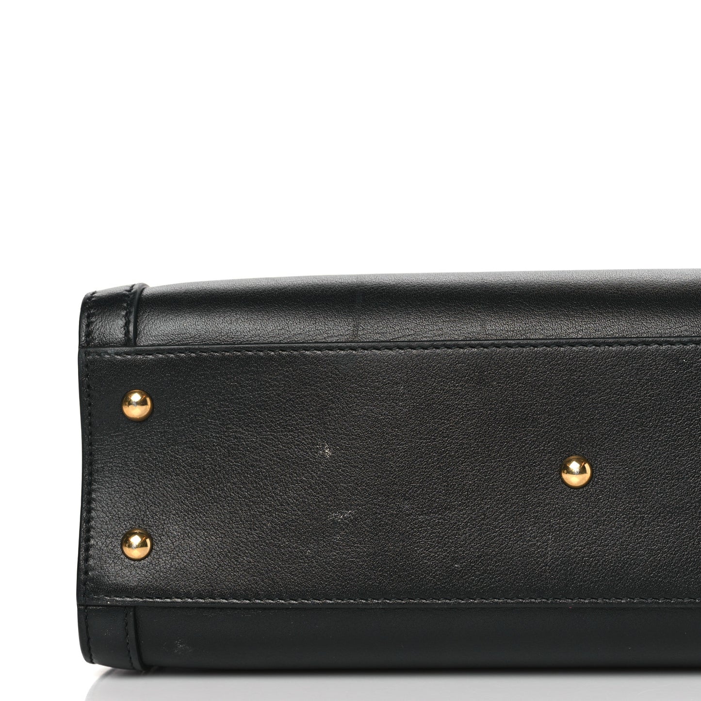 Calfskin Small Diana Tote Bag Black Yellow Fluo