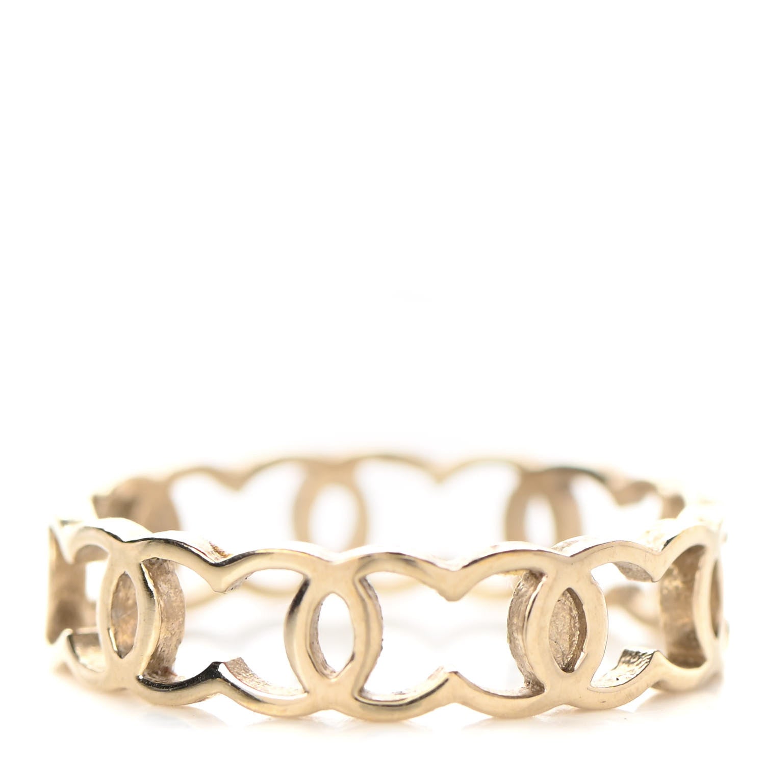 Chanel Metal CC Ring 54 6.75 Gold 3 of 5