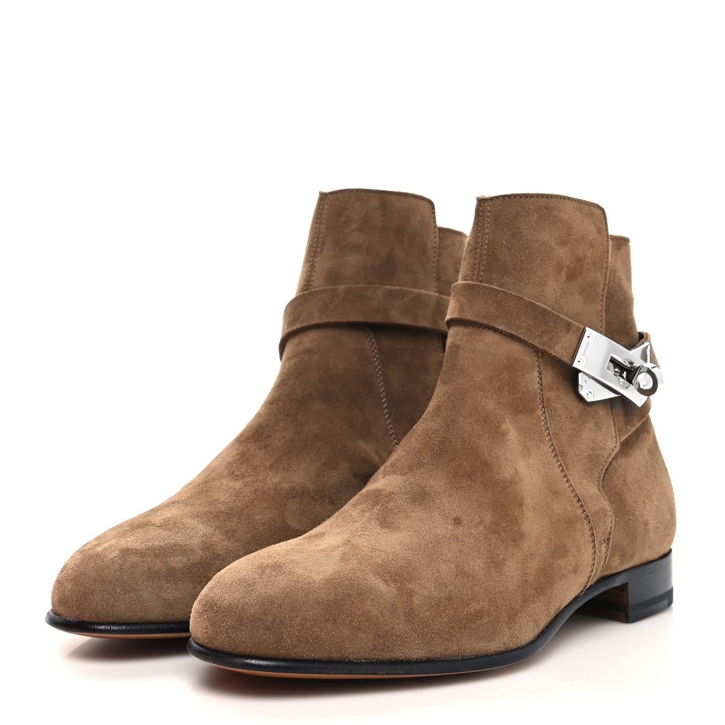 Suede Calfskin Neo Ankle Boots 35 Etoupe