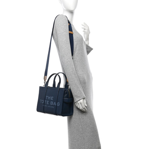 Grained Calfskin Small The Tote Bag Blue Sea