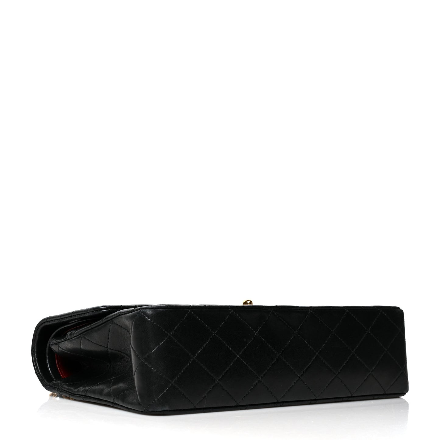 Lambskin Quilted Medium Double Flap Black