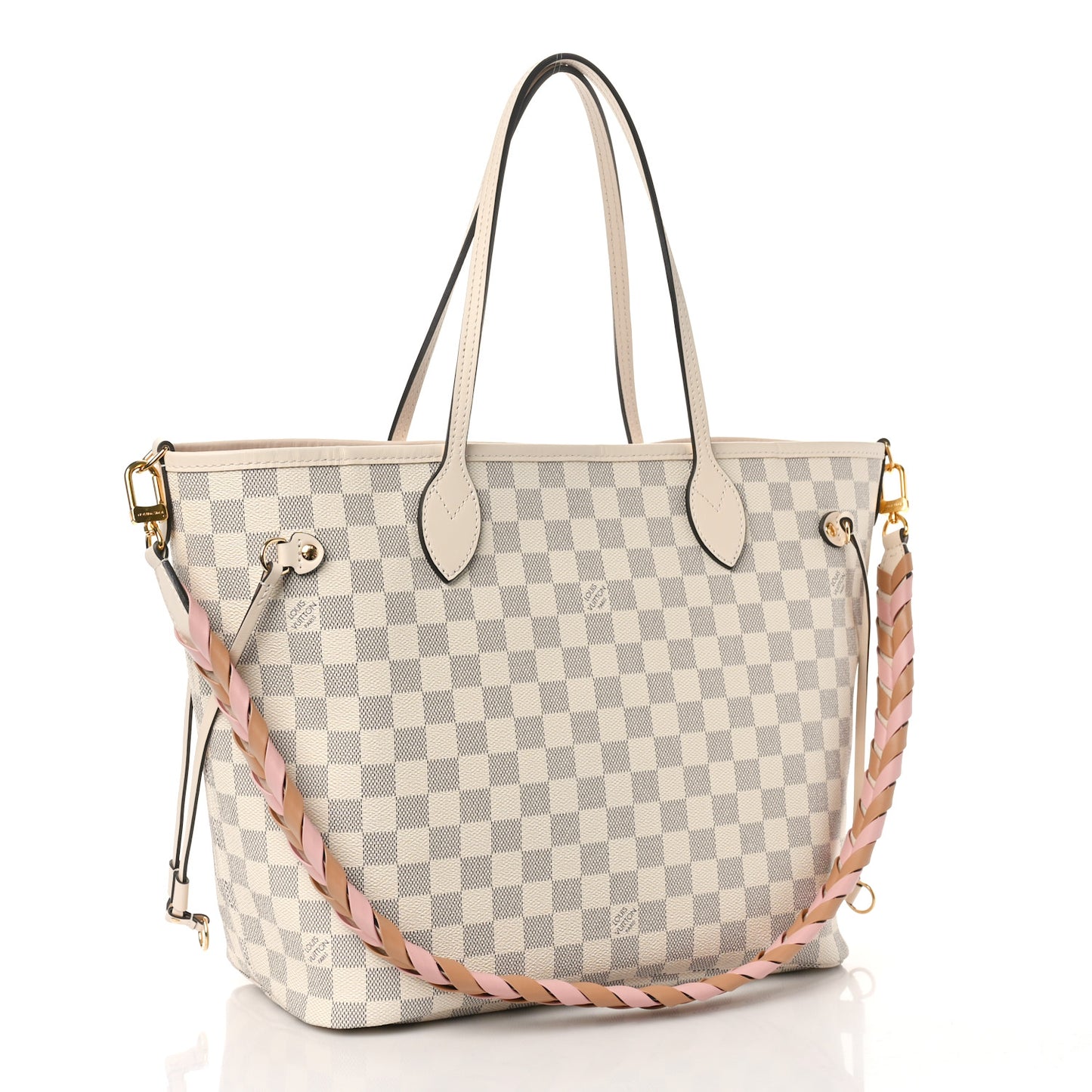 Damier Azur Braided Neverfull MM Pink
