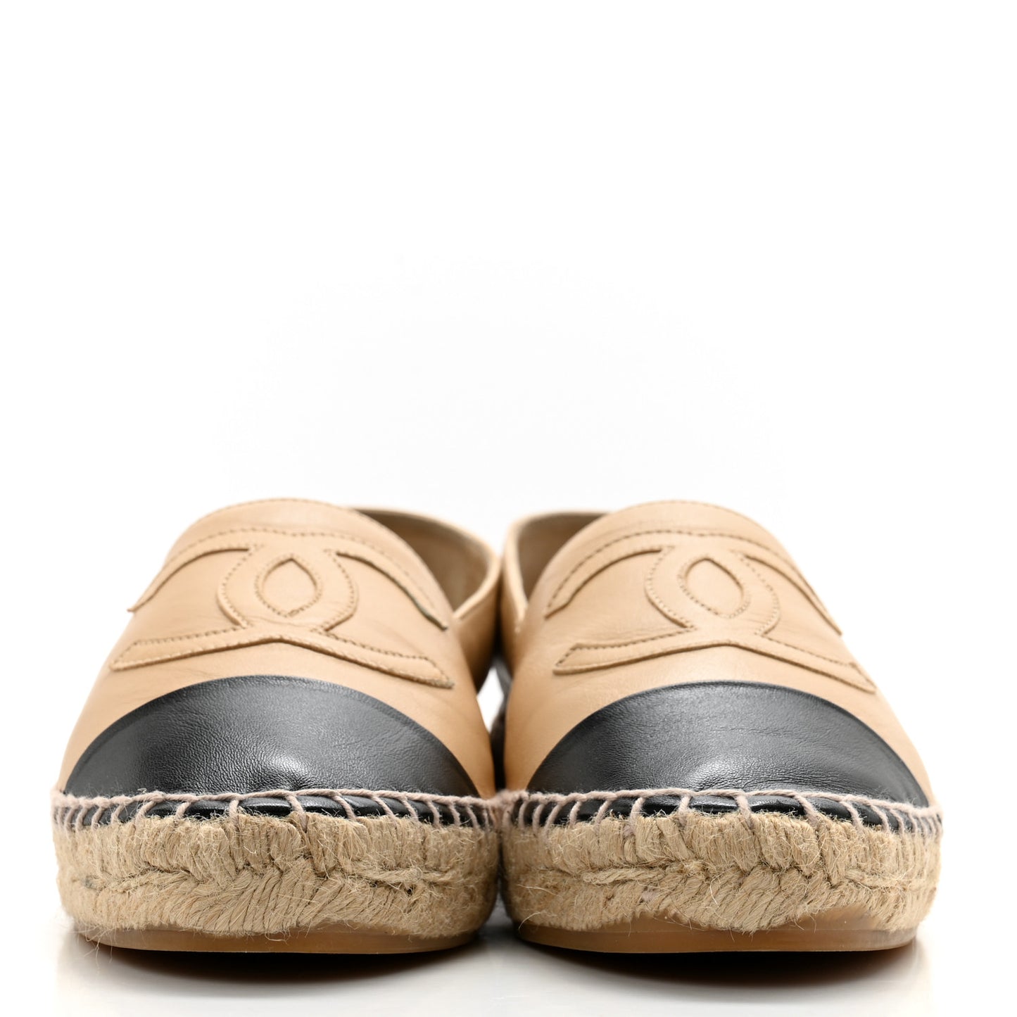Lambskin CC Espadrilles 38 Beige Black