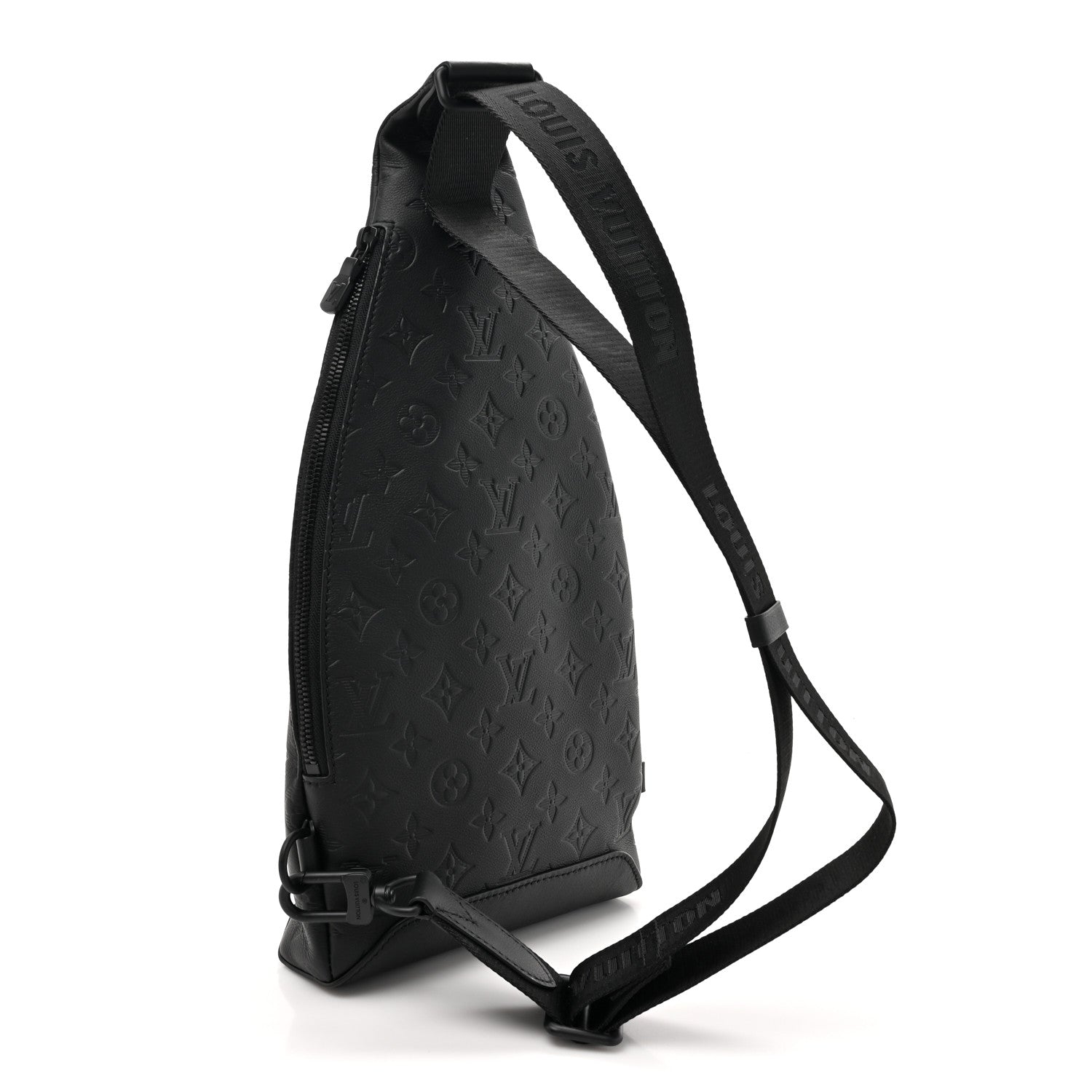 Louis Vuitton Calfskin Shadow Monogram Duo Slingbag Black 3 of 10