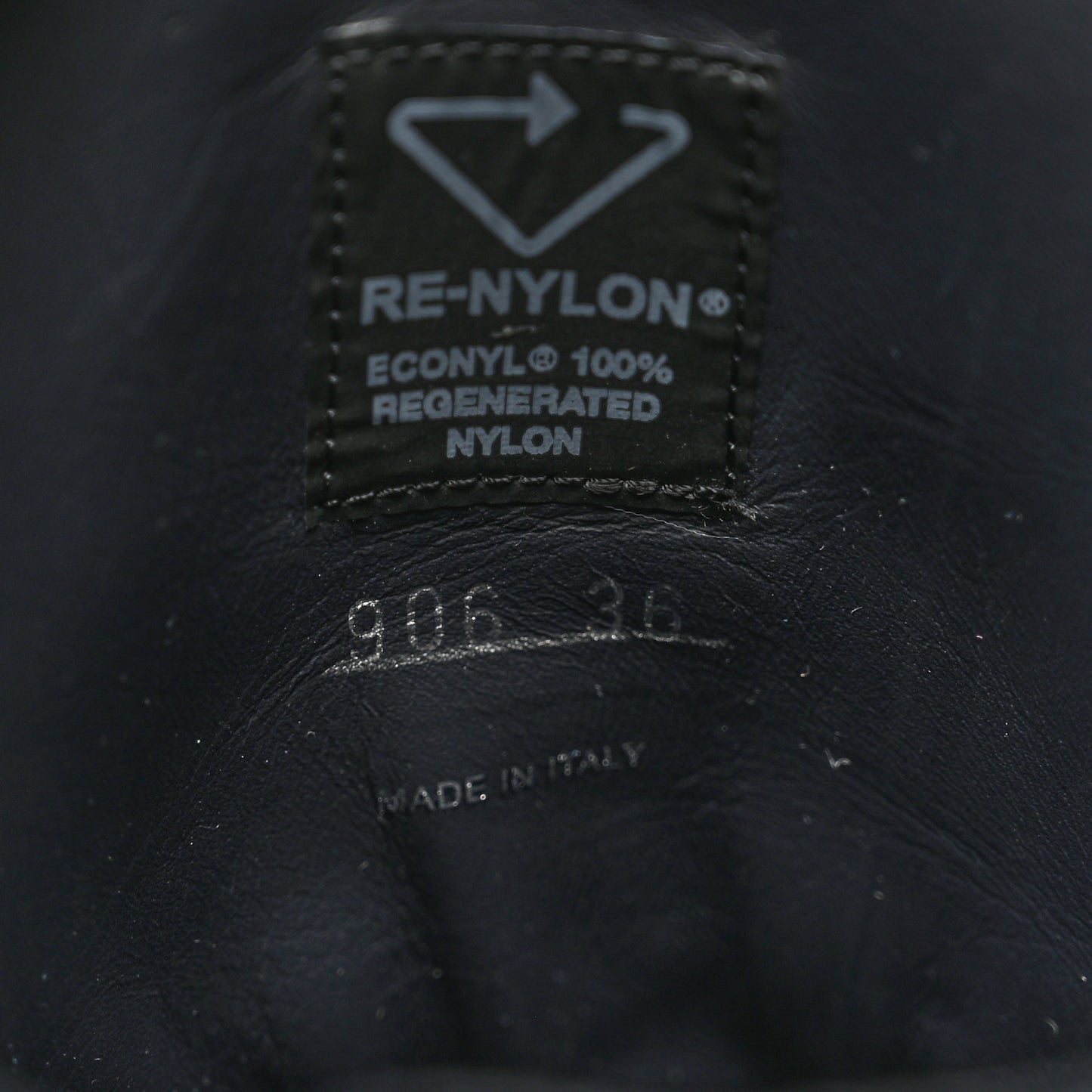 Re-Nylon Spazzolato Rois Metal Triangle Logo Tall 50mm Combat Boots 36 Bleu