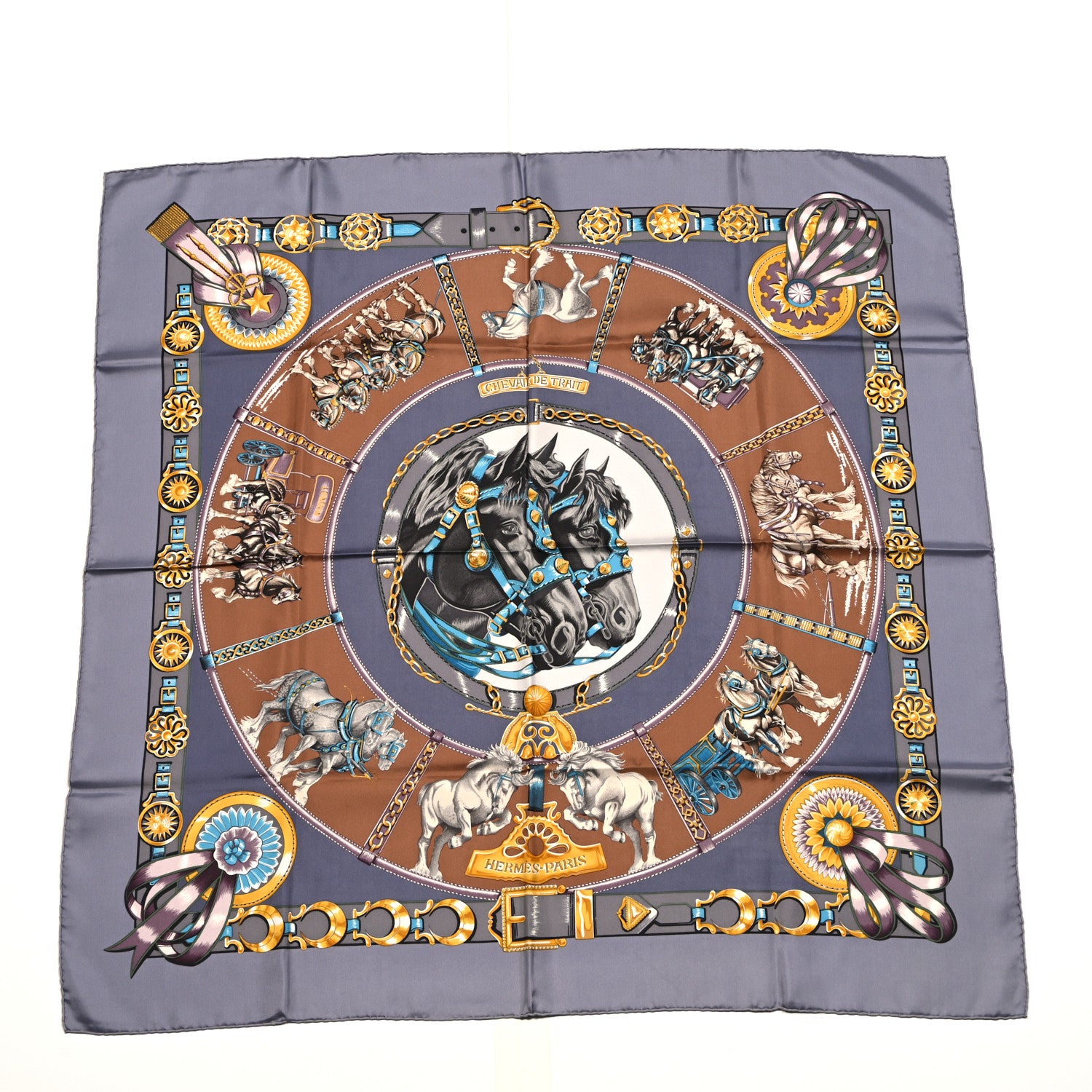 Hermes Silk Chevaux De Trait Scarf 90 1685694 – FASHIONPHILE