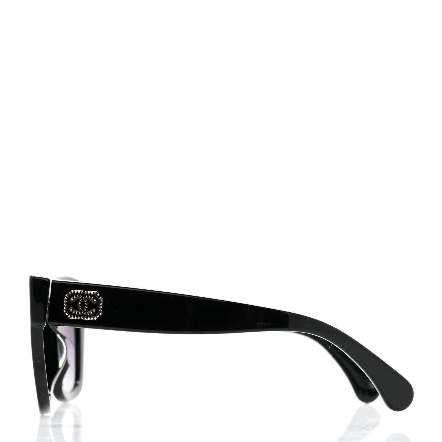 Acetate Square CC Heart Sunglasses 5478-A Black