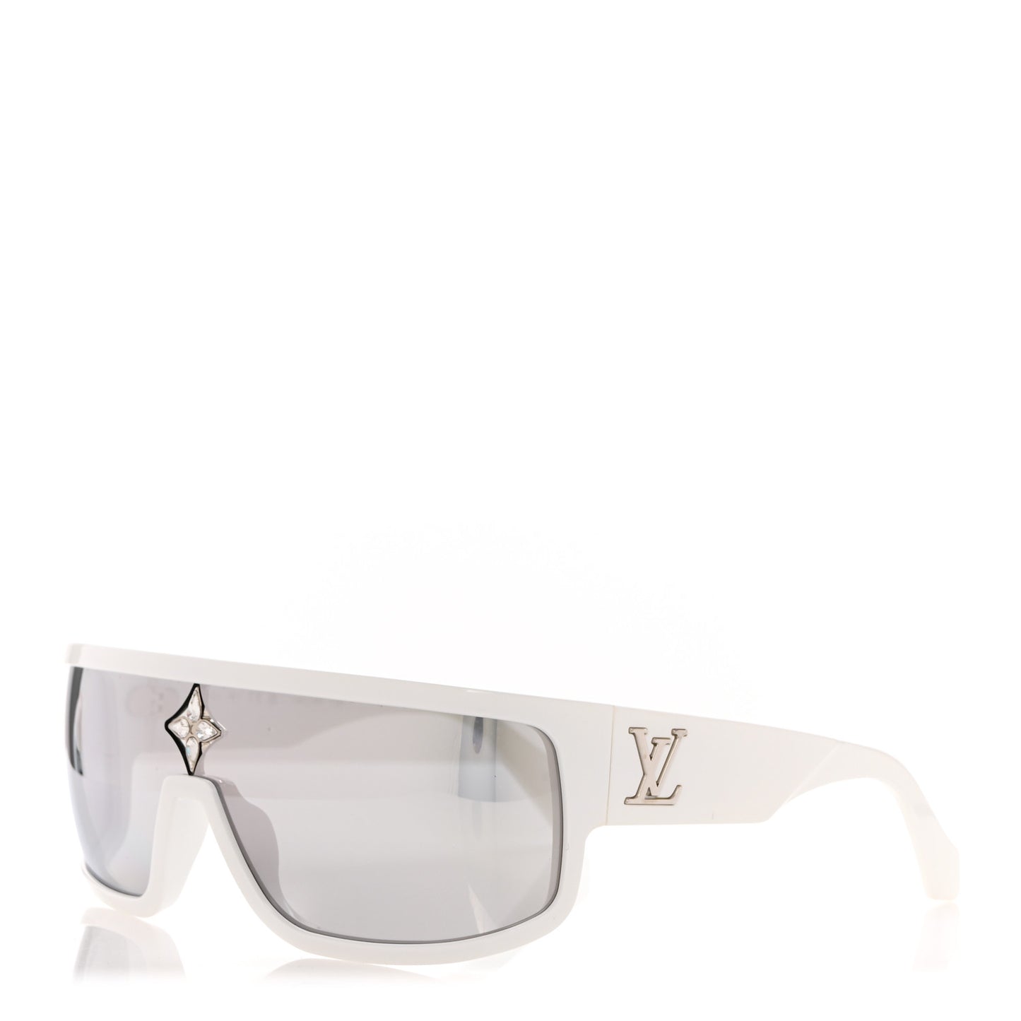 Acetate Crystal Cyclone Sport Mask Sunglasses Z1742U Ash Silver