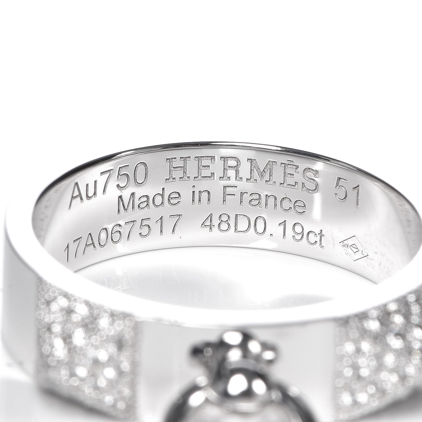 18K White Gold Diamond Collier De Chien PM Ring 51 5.75