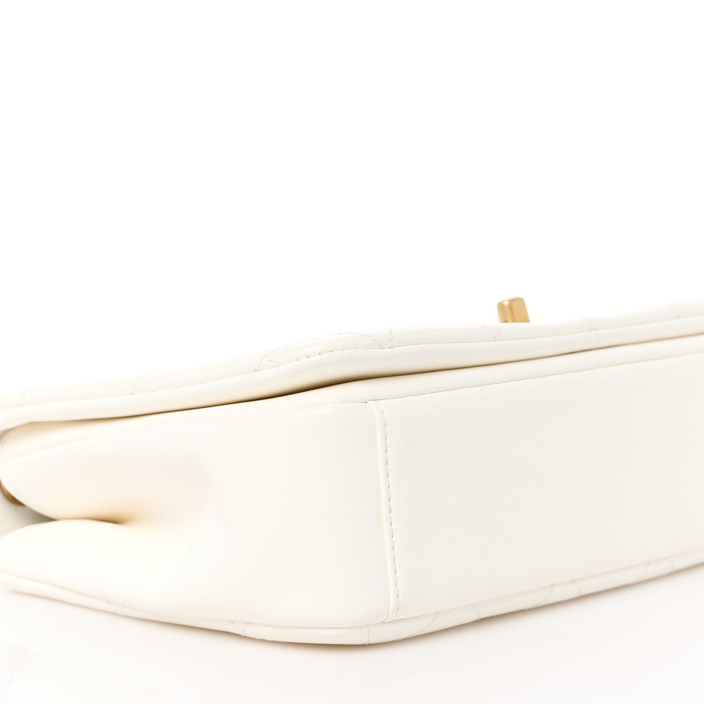 Lambskin Quilted On And On Small Chain Flap White