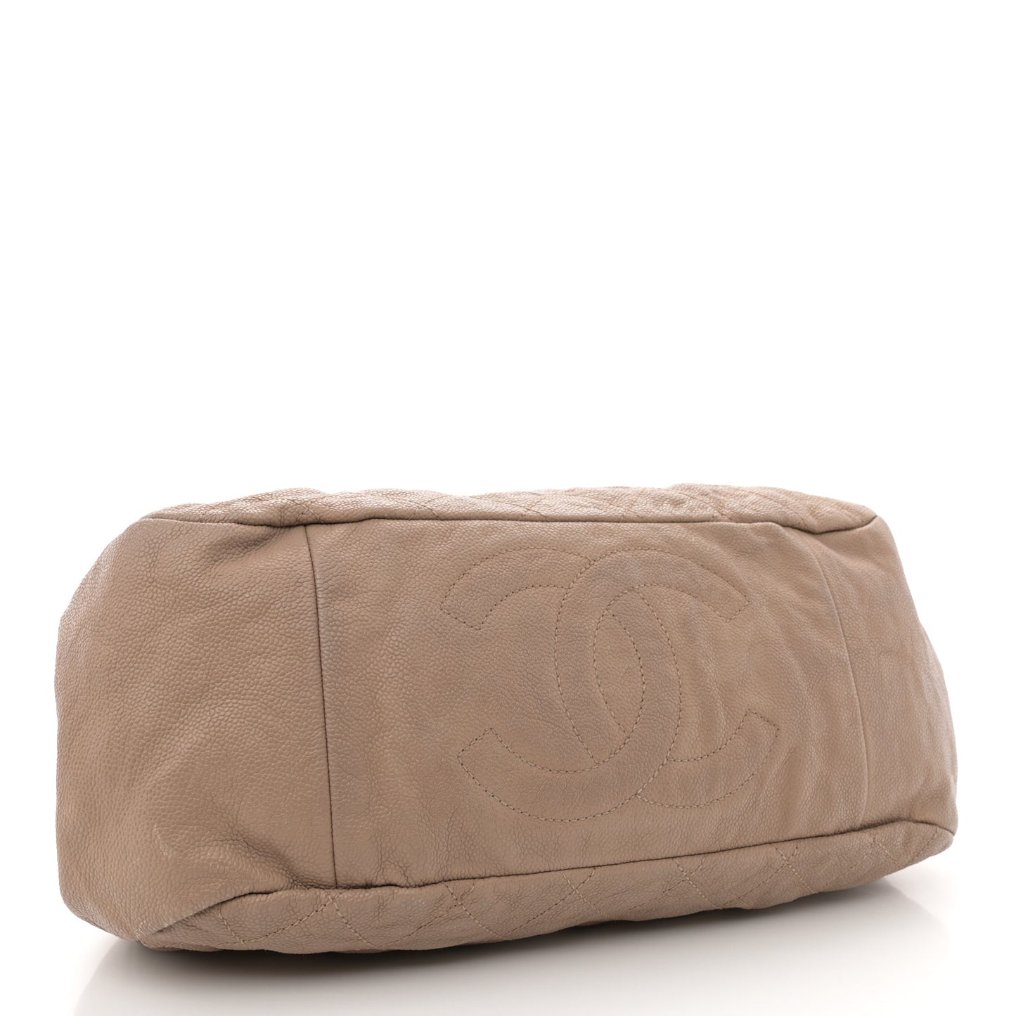 Caviar Quilted Simply CC Shoulder Bag Beige