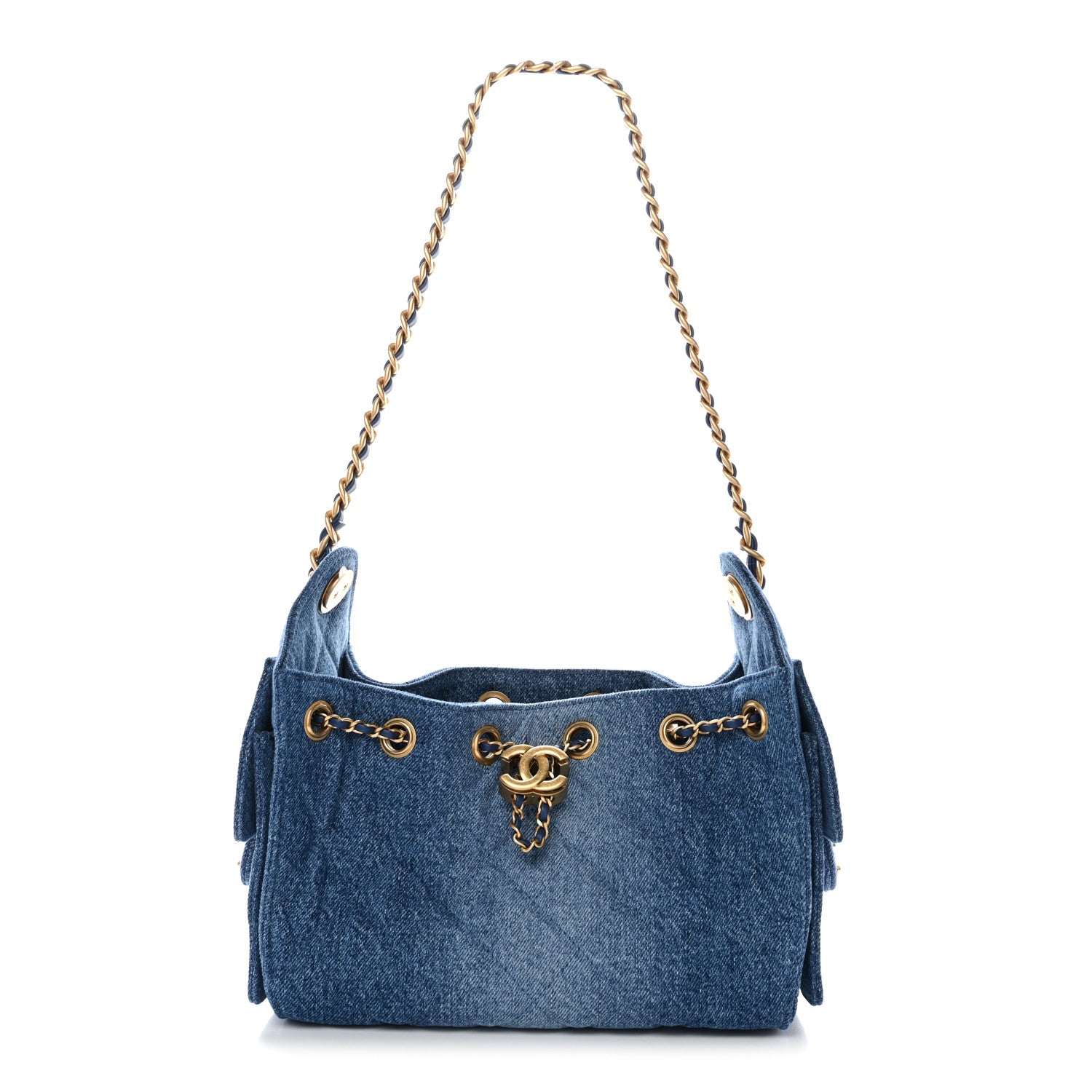 Chanel Washed Denim Quilted Mini Chanel 25 Handbag Blue 1813708