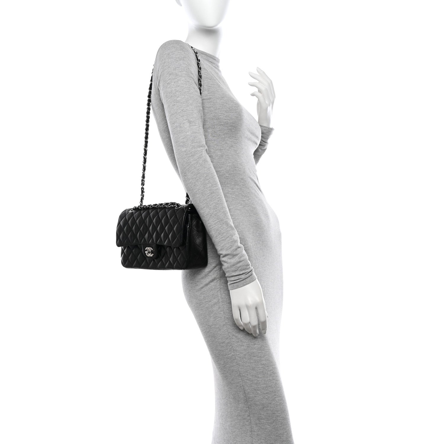 Chanel Lambskin Quilted Medium Double Flap Black 2 of 11