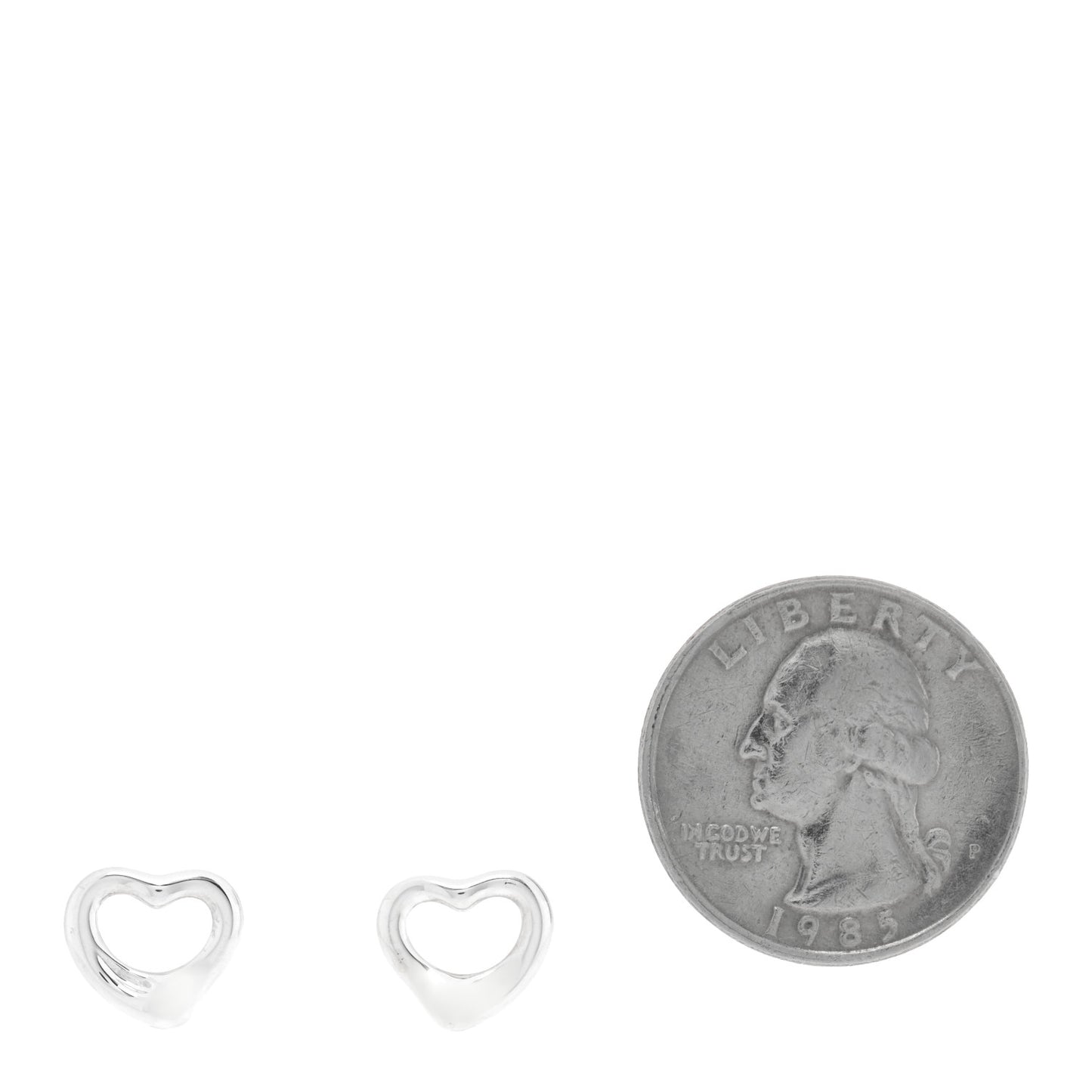 Sterling Silver Elsa Peretti 11mm Open Heart Earrings