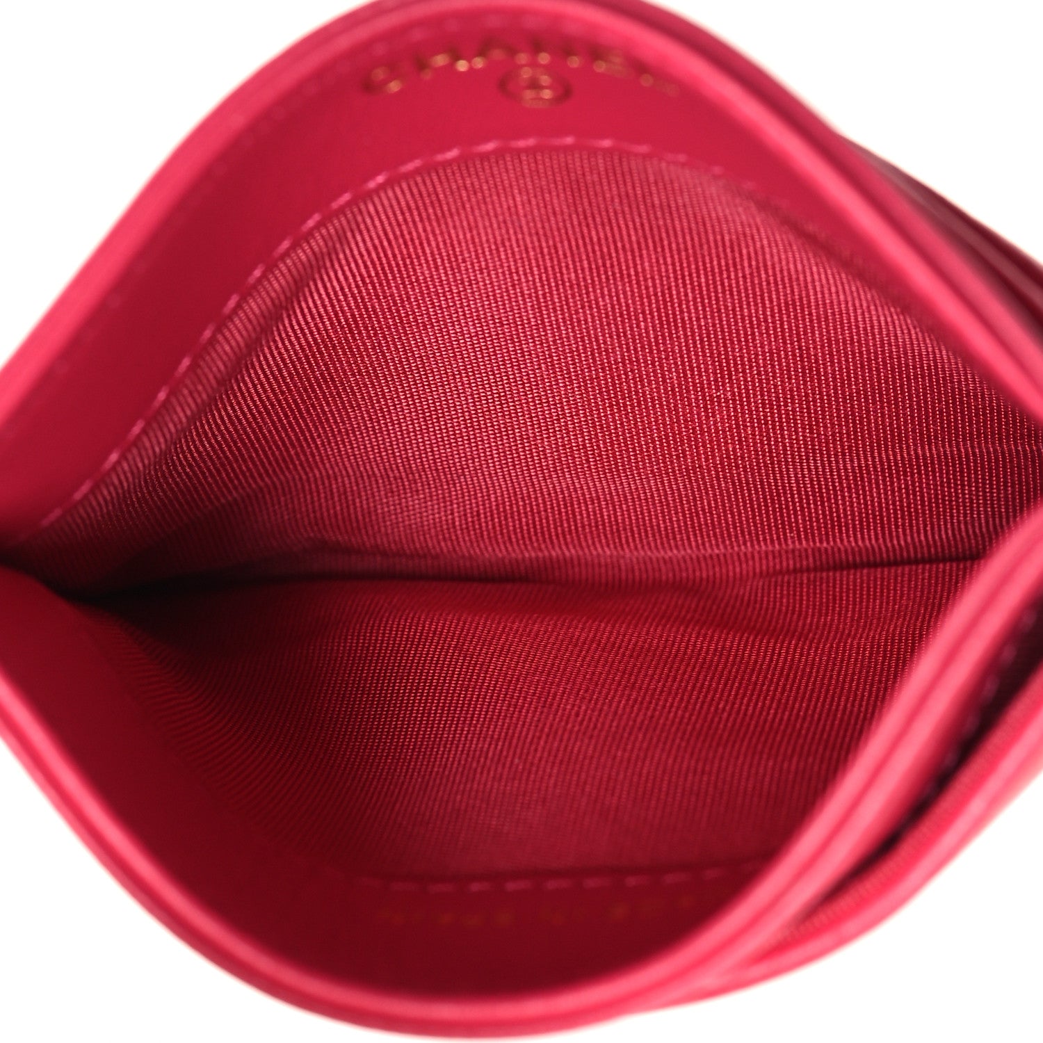 Chanel Lambskin Quilted Chanel 19 Card Holder Dark Pink 5 of 9